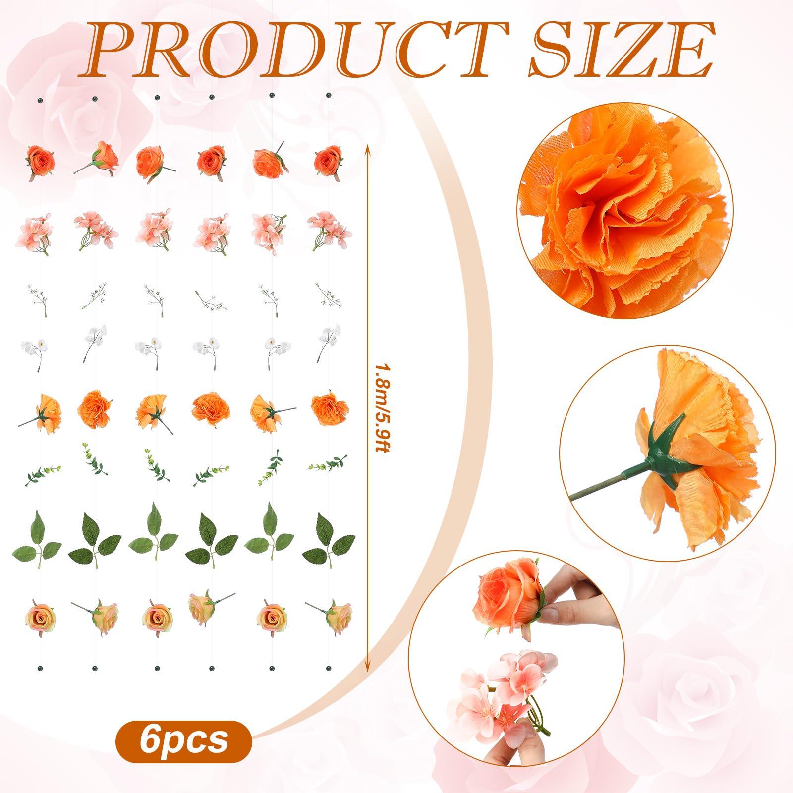 XunYee 6 Pcs 35.4 ft Flower Garlands Hanging Spring Wildflower Garlands Floral Vines Artificial Fake Flower Vines Faux Silk Wildflower Decor for Home Garden Spring Summer Wedding Party Arch Wall - Image 2