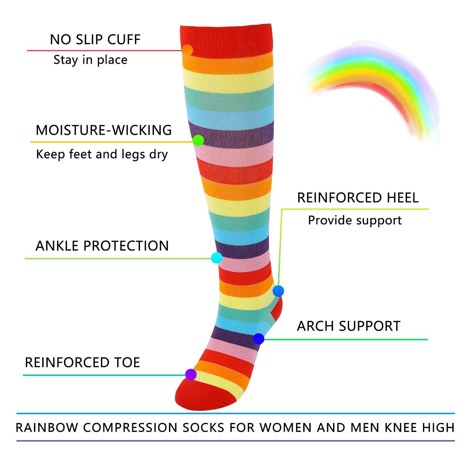 Junely Compression Socks for Women Knee High for Running Athletic Nurses Pregnant Women Work Support Travel Flight Sports - Image 7