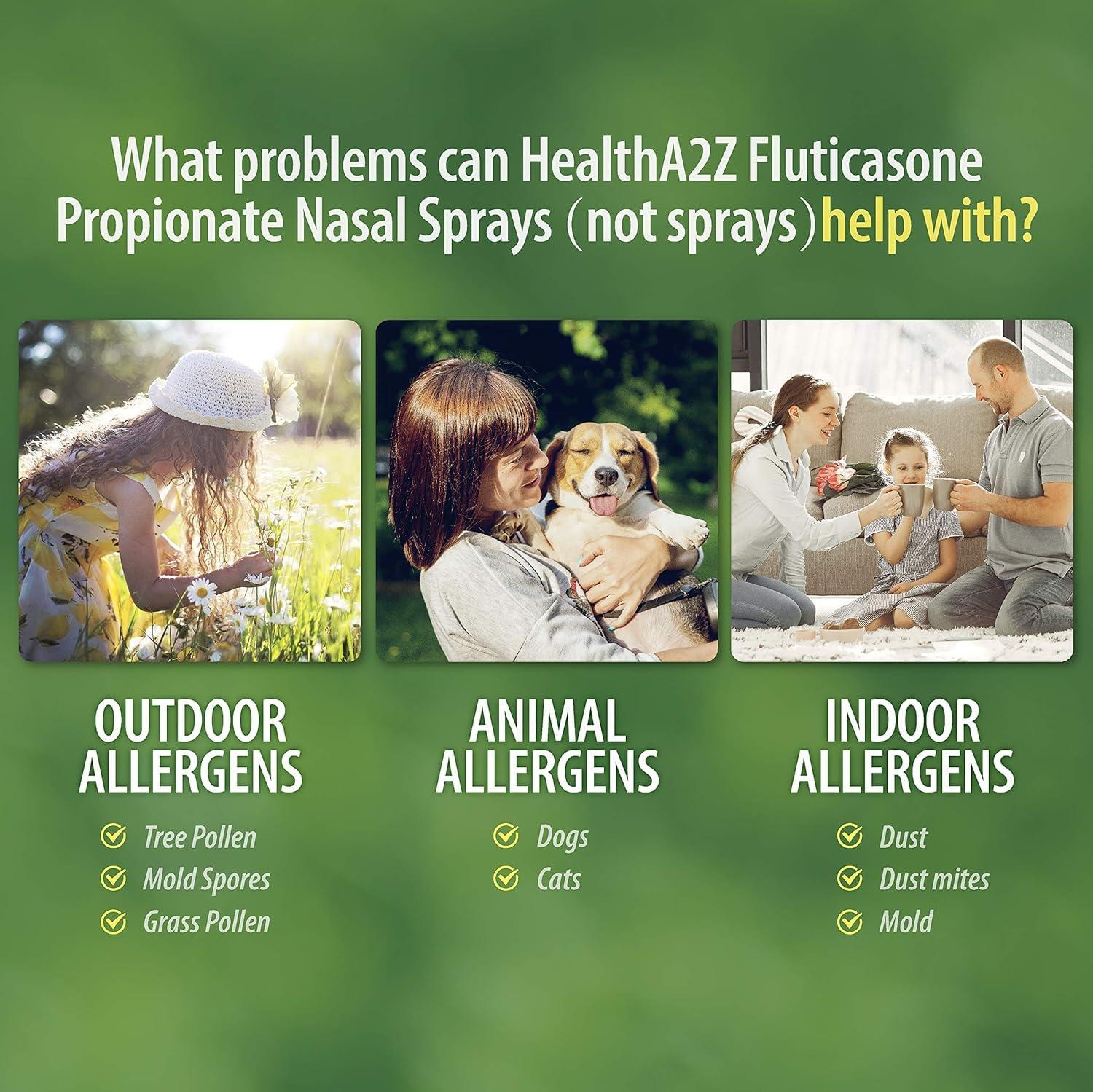 HealthA2Z® Fluticasone Propionate Nasal Spray | 50 mcg per Spray | 24 Hour Allergy Relief | 144 Sprays | 0.62 fl oz. (18.2mL) (0.62 fl oz. (Pack of 1)) - Image 3