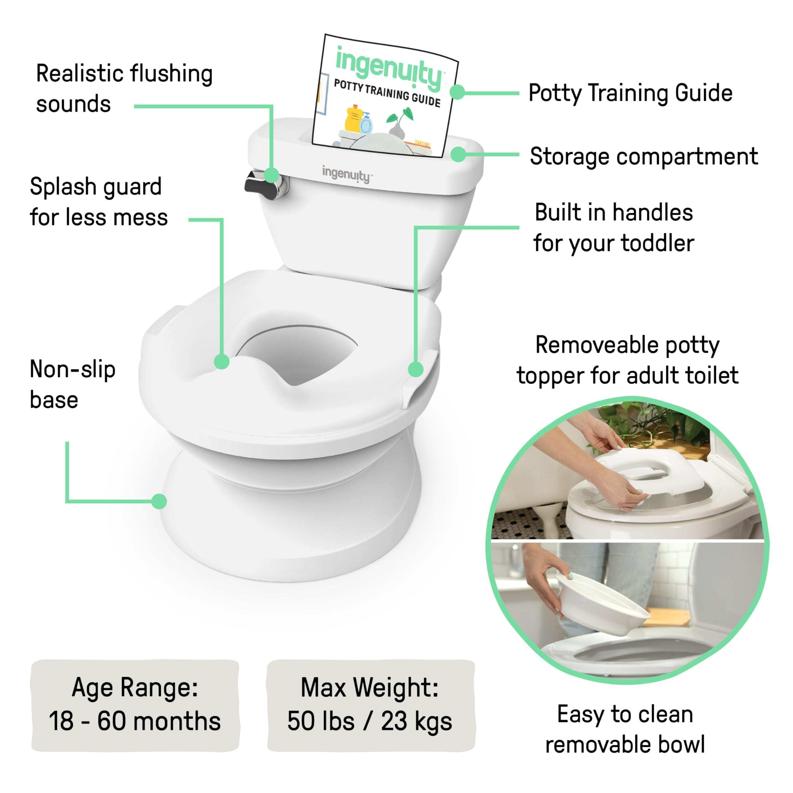 Summer Infant by Ingenuity My Size Potty Pro in White, Toddler Potty Training Toilet, Lifelike Flushing Sound, for Ages 18 Months+, Up to 50 Pounds - Image 3