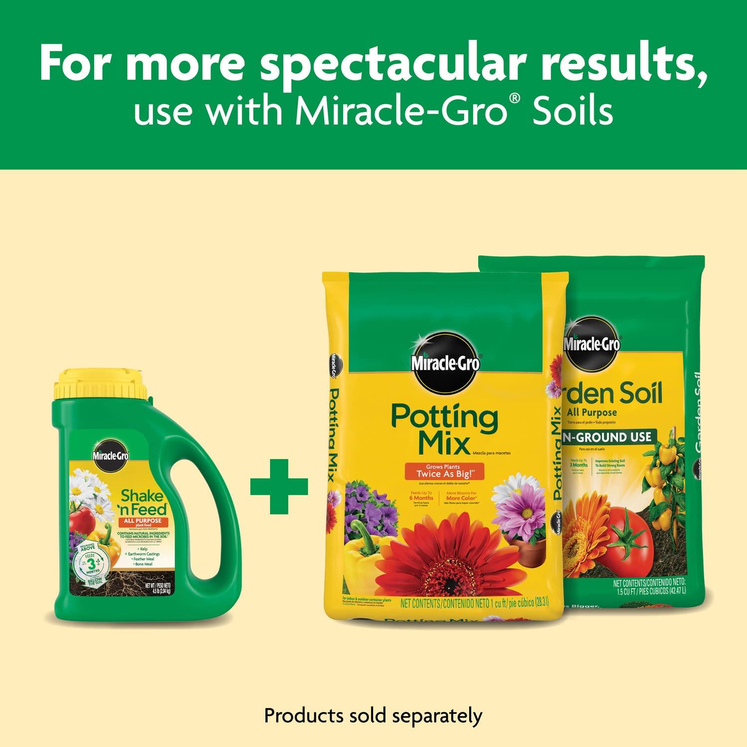 Miracle-Gro Shake 'N Feed All Purpose Plant Food, For In-Ground and Container Plants, Feeds for up to 3 Months, 4.5 lbs. - Image 11