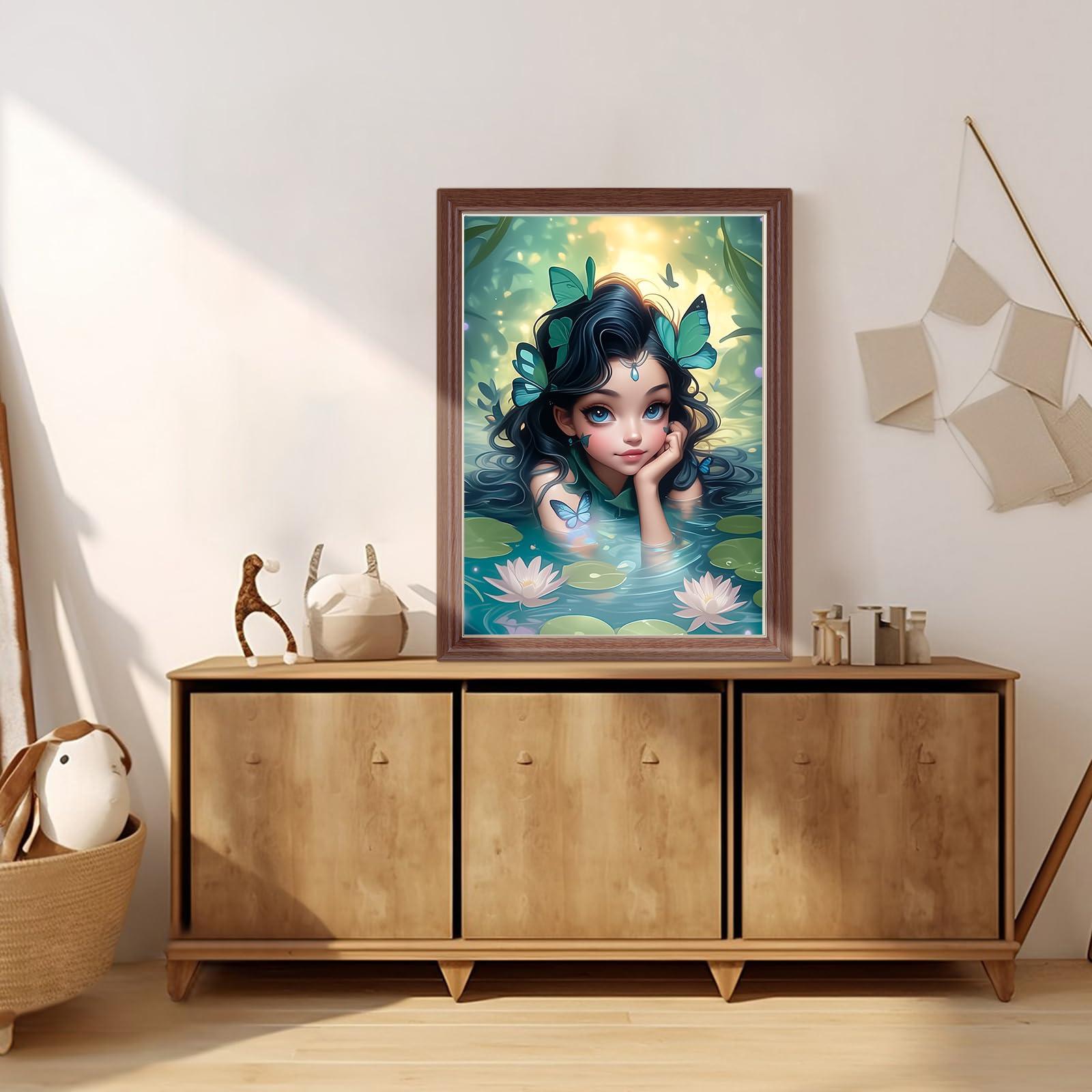Lxmsja Cartoon Diamond Art Kits for Adults, Flowers DIY Full Drill Diamond Painting Kits for Beginners, 5D Gem Art Crafts for Adults, Home Wall Decor 12x16 inch - Image 3
