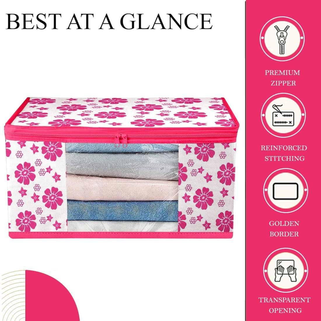 ANKIT INTERNATIONAL Garment Cover Presents Non Woven Floral print Saree Cover Storage Bags for Clothes pack of 6 - Image 3