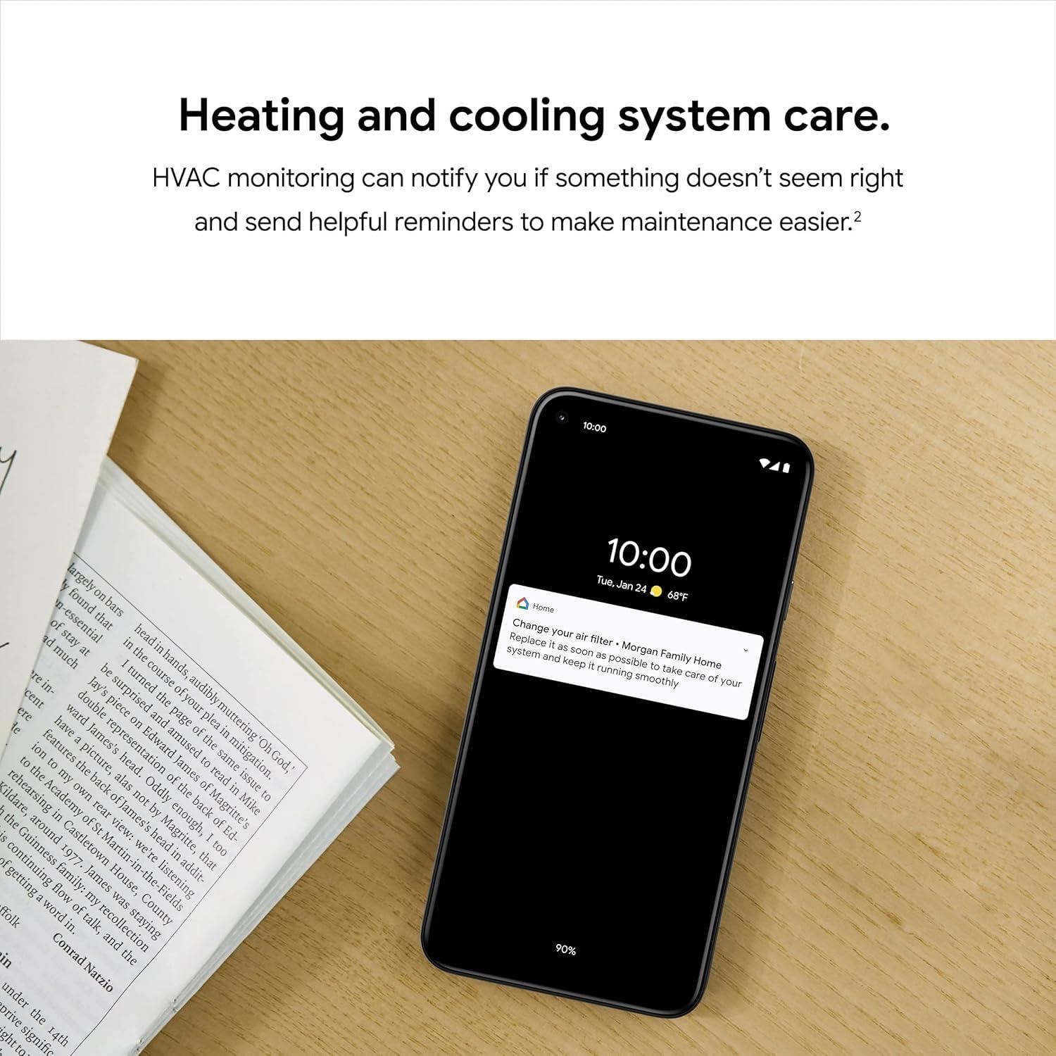 Google Nest Learning Thermostat (3rd Gen) – Smart Wi-Fi Thermostat Display & Mounting Plate Only, Energy-Saving, Works with Alexa & Google Assistant, Black, No Tools Included - Image 5