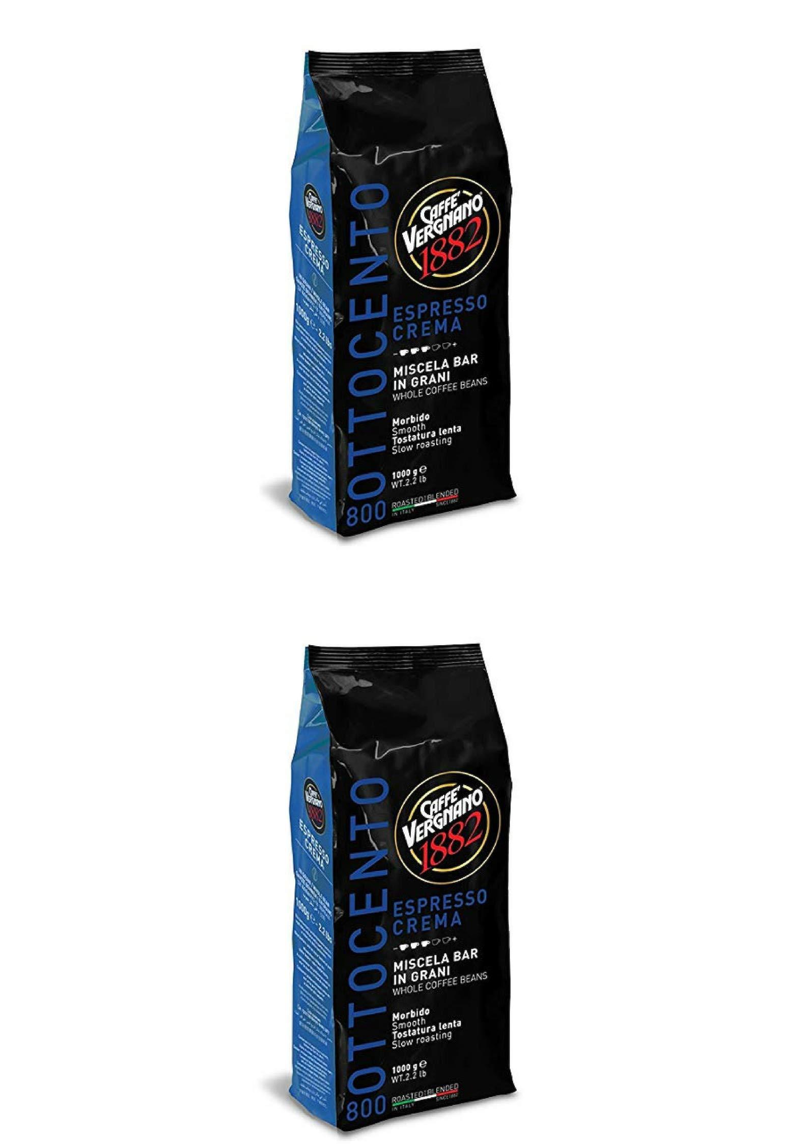 Caffe Vergnano 1882 Espresso Crema '800 Beans - 2.2 lb (Pack of 6)