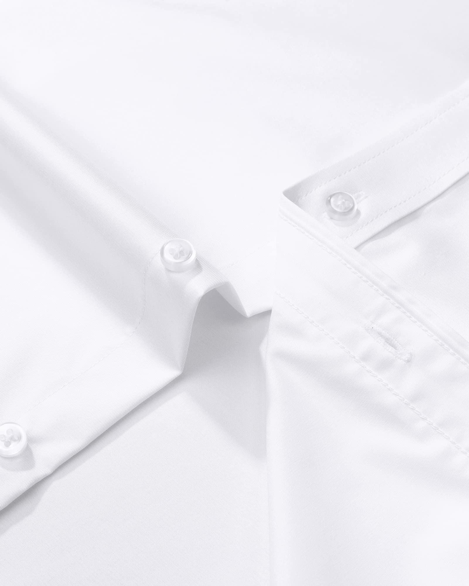 J.VER Men's Dress Shirts Solid Long Sleeve Stretch Wrinkle-Free Formal Shirt Business Casual Button Down Shirts - Image 5