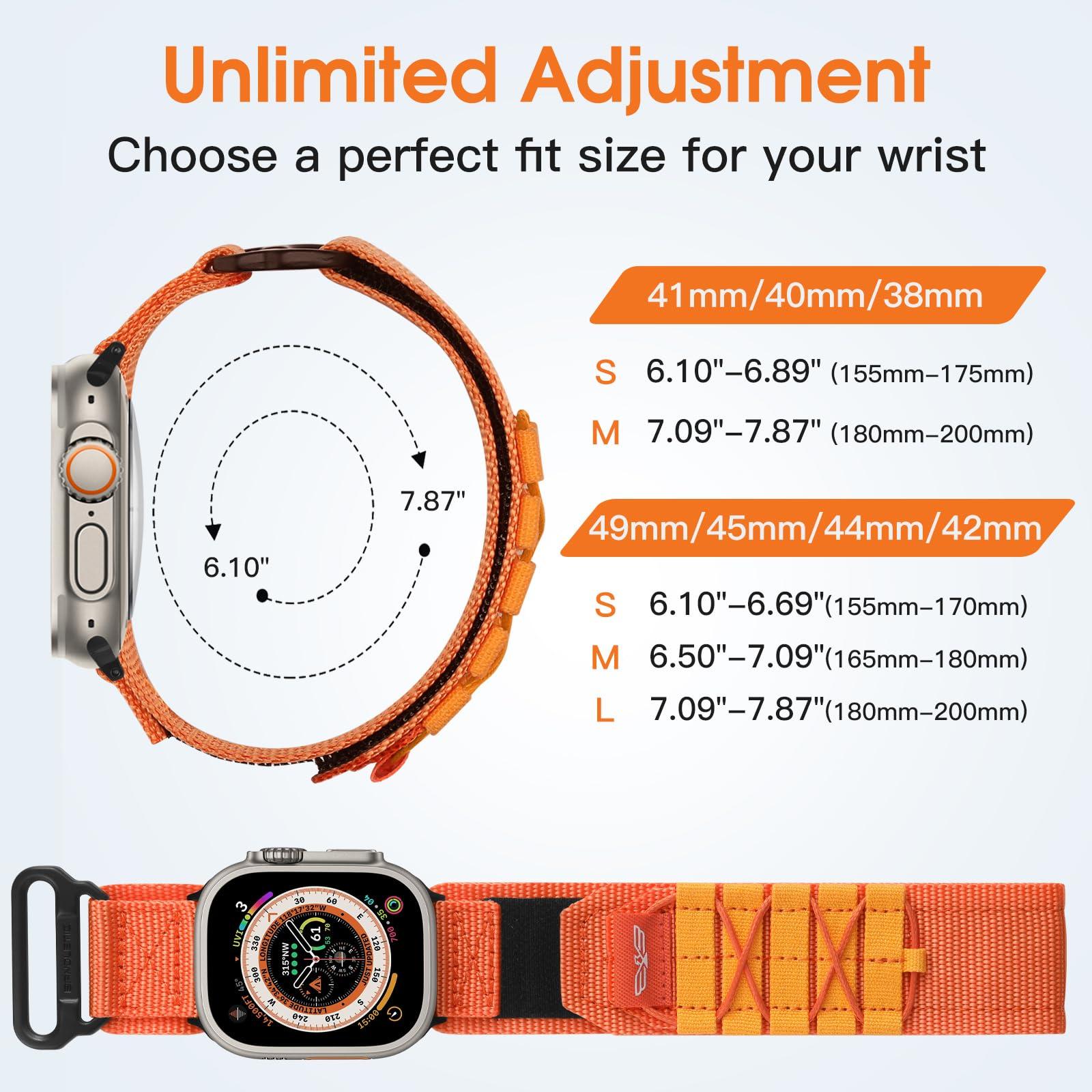 Bandletic Nylon Strap + Magnetic Silicone Watch Band Compatible with Apple Watch Strap Ultra/Ultra 2 49mm 46mm 45mm 44mm 42mm for iWatch Series SE/Ultra/Ultra 2/Series 9 8 7 6 5 4 3 2 1 - Image 6