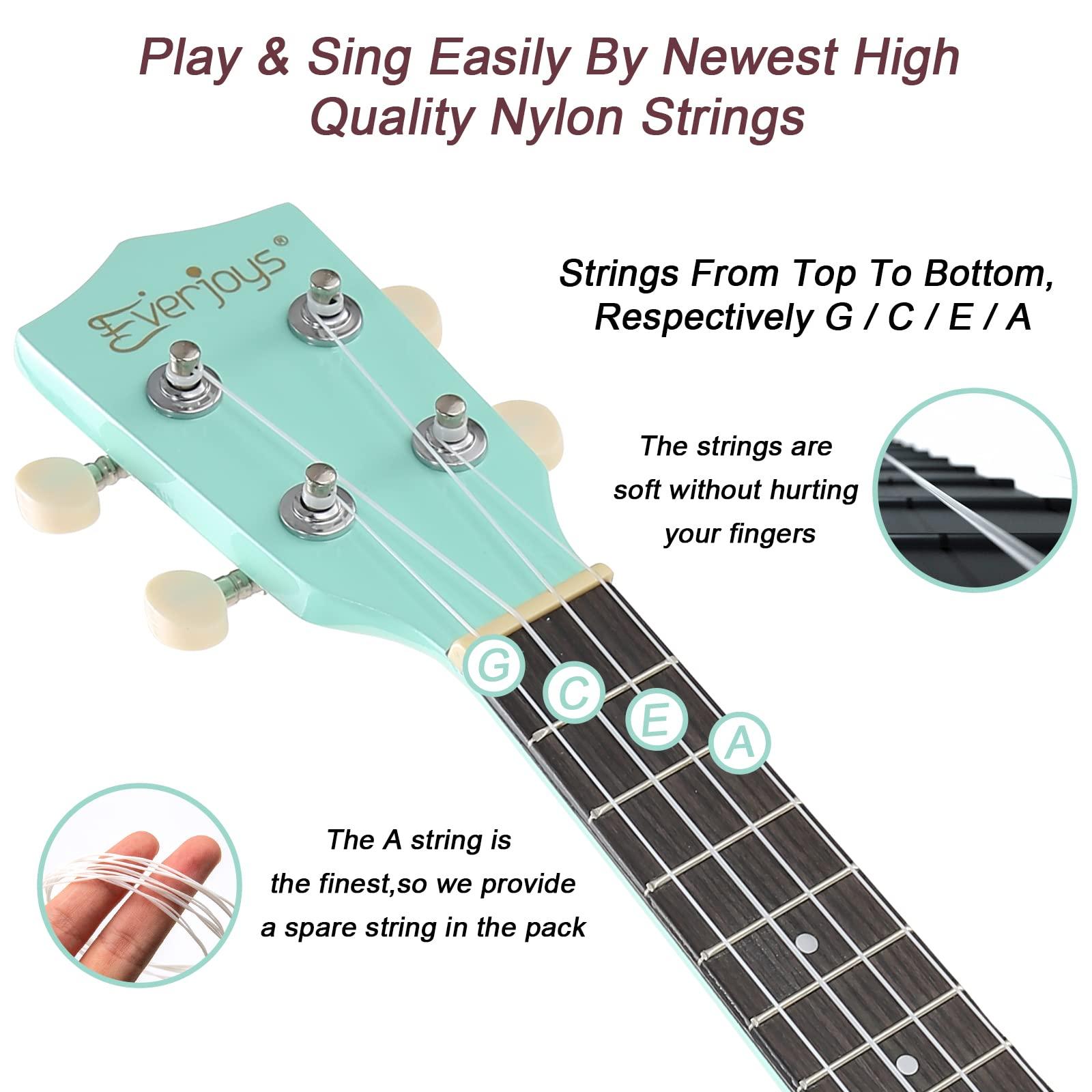 Soprano Ukulele Beginner Kit for Adult Student w/Free Online Lesson 21 Inch Ukelele Gig Bag Strap String Tuner Pick Polishing Cloth, Rainbow Series Ukalalee - Image 3
