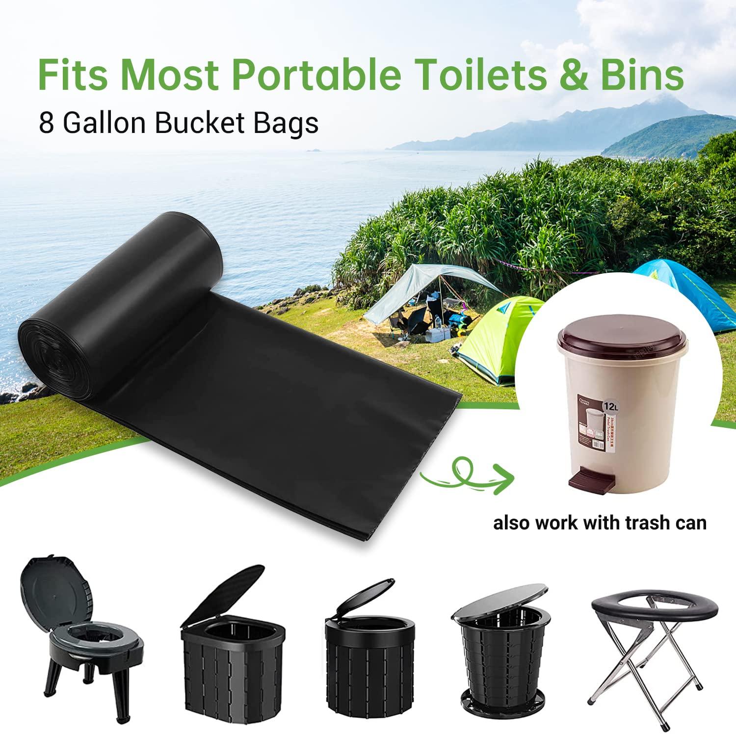 Portable Toilet Replacement Bags, 25 Count 8 Gallon 1.5 Mil Super Thickened Compostable Trash Bags, 30 Liter Camping Toilet Bags for Travel Outdoors, Boating, Emergency Toilet Bag for Car - Image 6