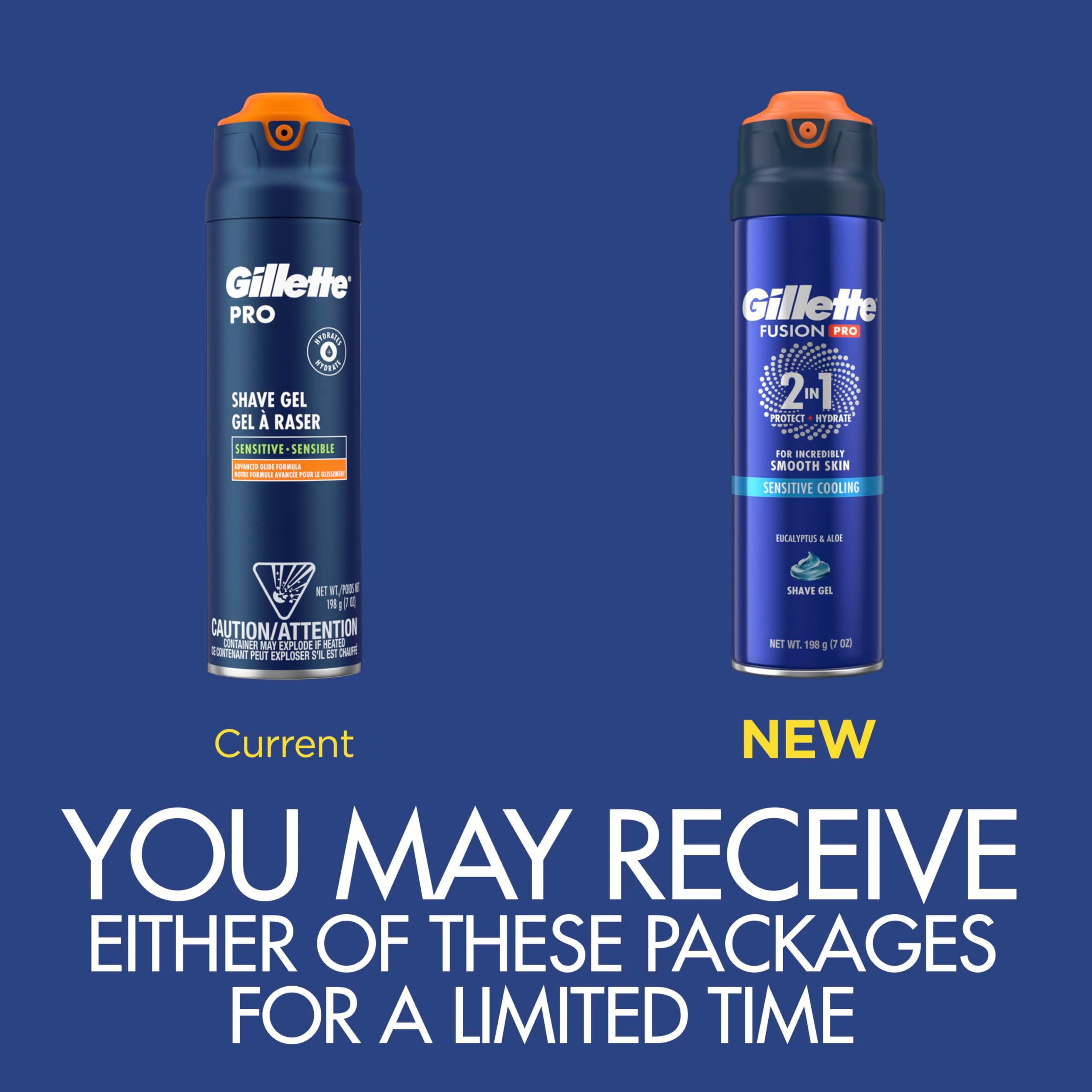 Gillette PRO Shaving Gel For Men Cools To Soothe Skin And Hydrates Facial Hair, 7oz, ProGlide Sensitive 2 in 1 Shave Gel - Image 2