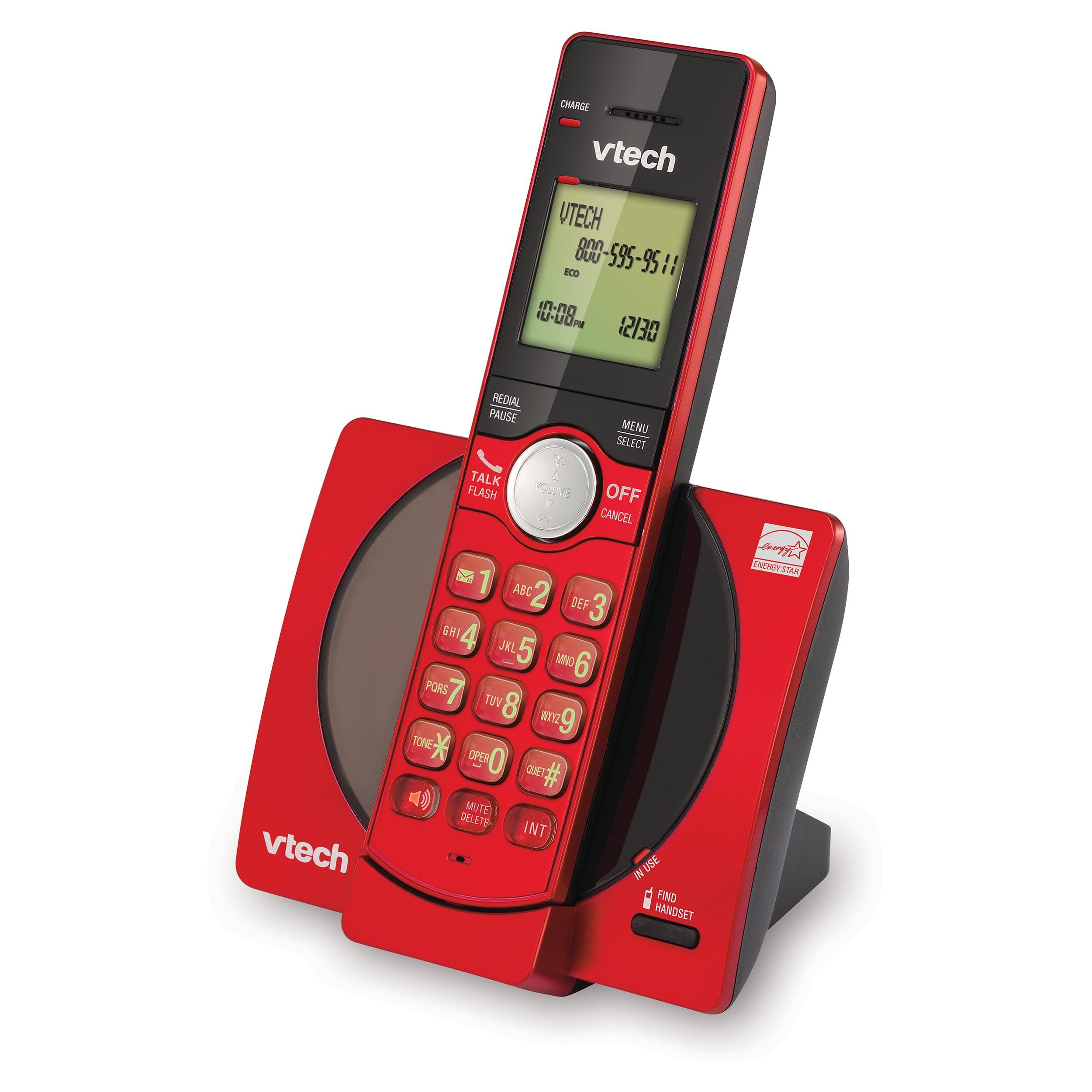 VTech Cordless Phone for Home with Caller ID/Call Waiting, CS6919-16 Landline Phones, Illuminated Keypad, Full Duplex Speakerphone, Wall Mount, Red - Image 7