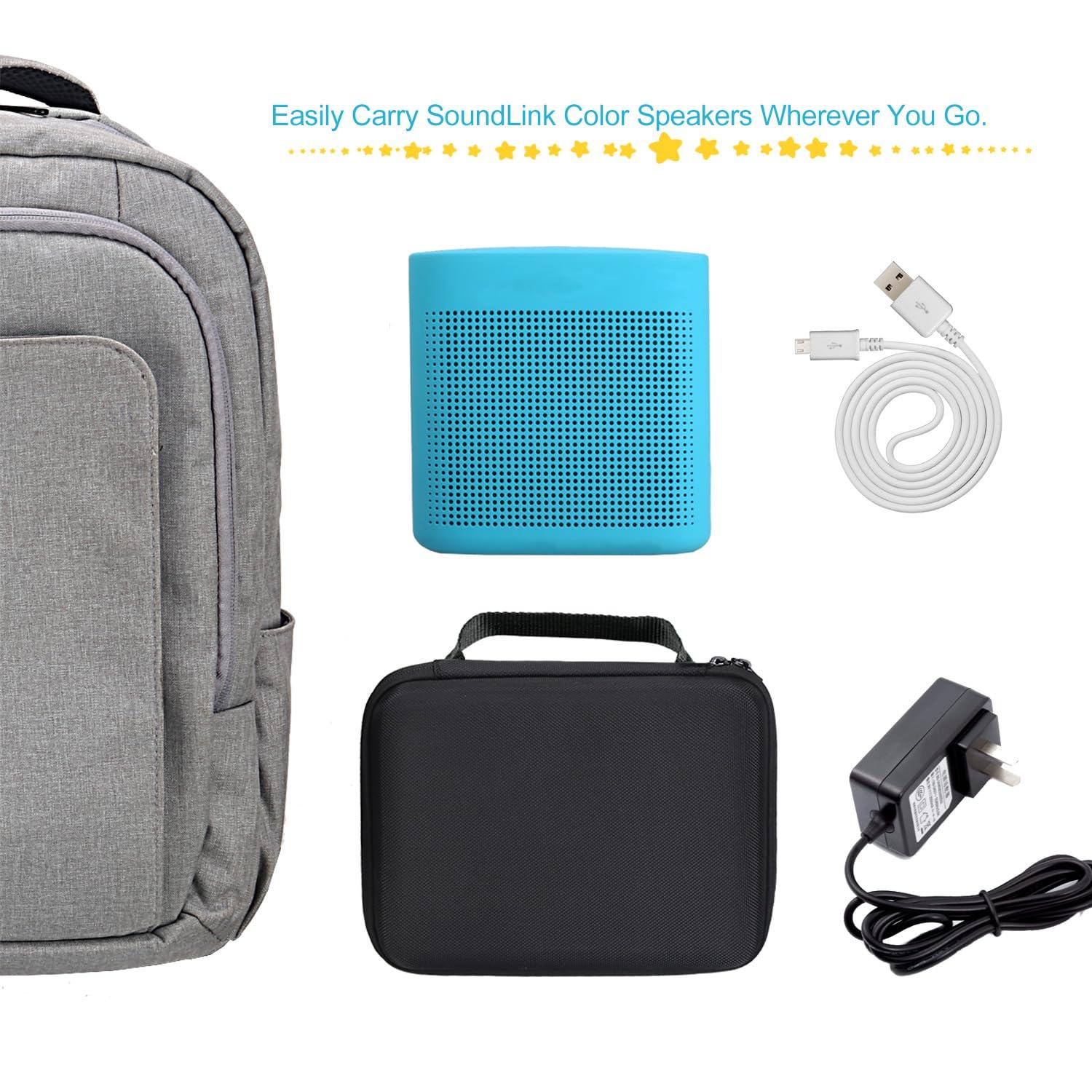 BOVKE Speaker Case Compatible with Bose Soundlink Color II Wireless Speaker Hard EVA Shockproof Carrying Case Storage Travel Case Bag Protective Pouch Box, Black - Image 5
