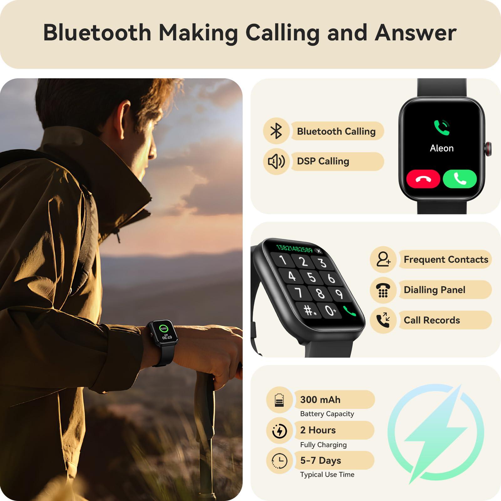 Smart Watch for Women Men, Smartwatch for iPhone & Android Bluetooth (Answer/Call) Built-in Alexa, 1.91" HD Fitness Tracker with 105+ Sport Modes, IP68 Waterproof, Sleep/Heart Rate/SpO2/Stress Monitor - Image 2