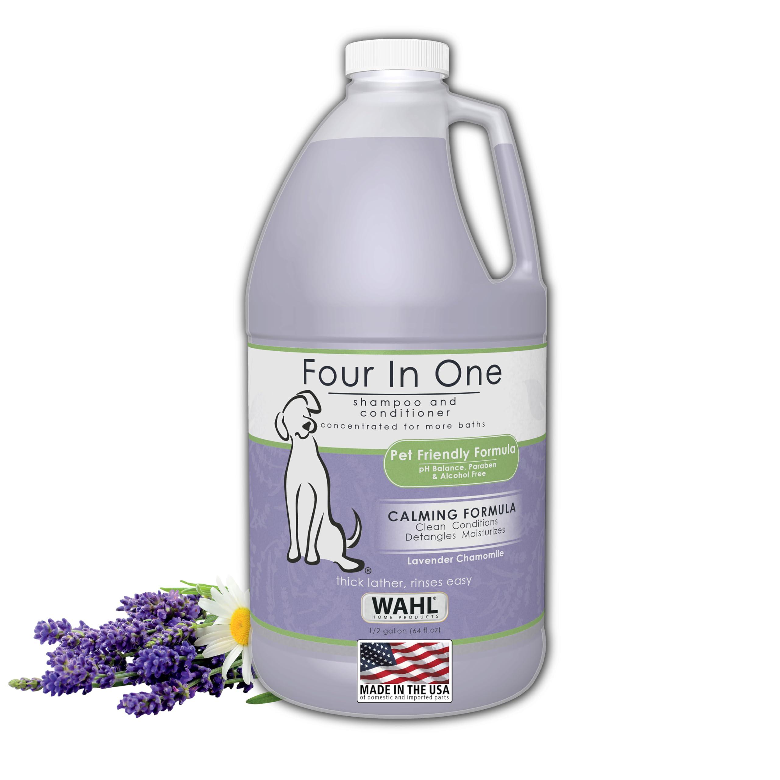 Wahl USA 4-in-1 Calming Pet Shampoo for Dogs – Cleans, Conditions, Detangles, & Moisturizes with Lavender Chamomile - Pet Friendly Formula – 64 Oz - Model 821000-050 - Image 1