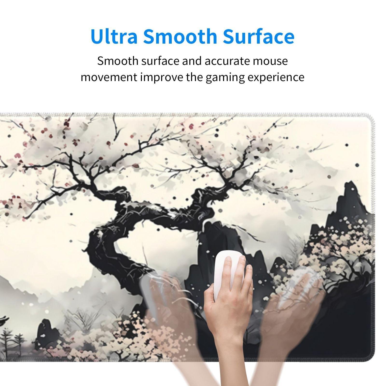 Japanese Mouse Pad, Large Japanese Desk Mat, XL Anime Gaming Keyboard Mat, Non-Slip Rubber Base, Big Extended Desk Protector for Home Office, 31.5”x11.8” - Image 5