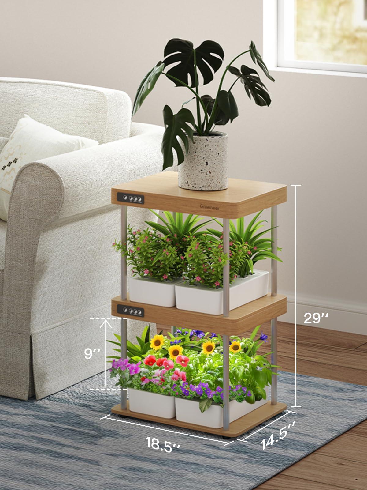 GROWNEER HydroEasy1.0 Hydroponics Growing System Kit, Beginner-Friendly Indoor Garden for Vegetable Fruit Herb, Solid Wood Design, Perfect Gift Idea, Full-Spectrum LED Lights for Maximum Growth - Image 2