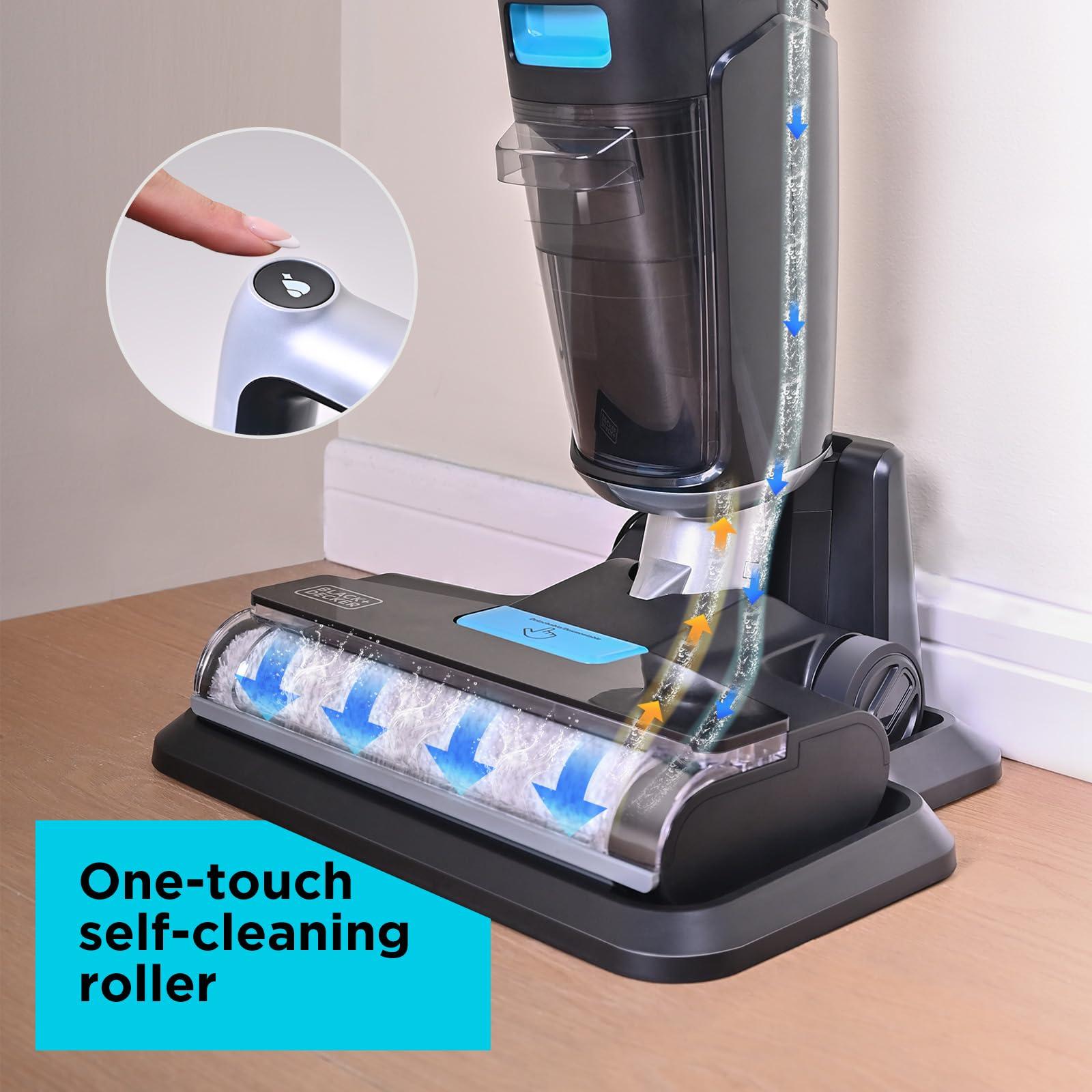 BLACK+DECKER Cordless Wet Dry Vacuum Cleaner and Mop, Vacuum & Wash Duo with Self-Cleaning, Edge Cleaning and Digital Display, Space-Saving Design, One-Step All in One for Hard Floors & Area Rugs - Image 6