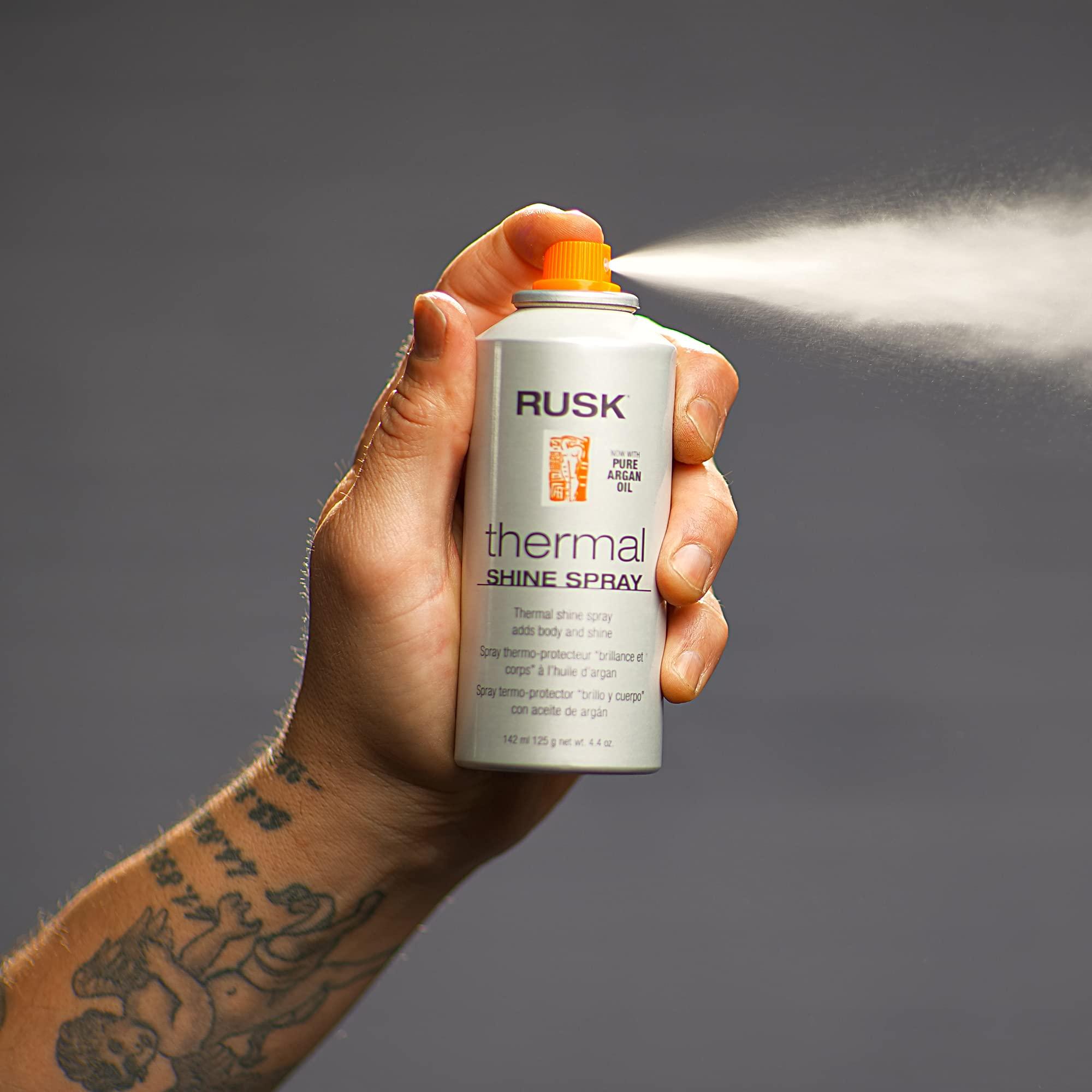 RUSK Thermal Shine Spray, Pure Argan Oil, Eliminates Frizz and Maintains Shine, Sleek and Smooth Hair, 4.4 oz - Image 3