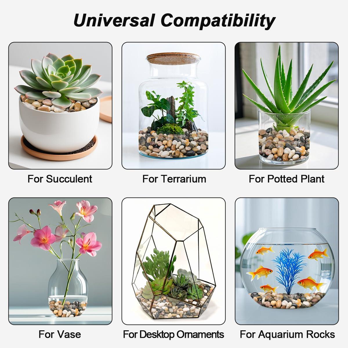 Virekm River Rocks, Decorative Ornamental Pebbles,Garden Landscaping Stones,Gravel Filler for Home Decoration Flower Bed Fish Tank Plants Vases Succulents - Image 7