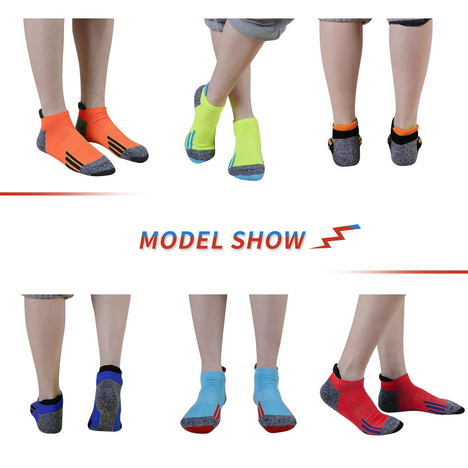 JOYNÉE Mens Ankle Low Cut Athletic Tab Socks for Men Sport Comfort Cushion Sock 6 Pack - Image 2