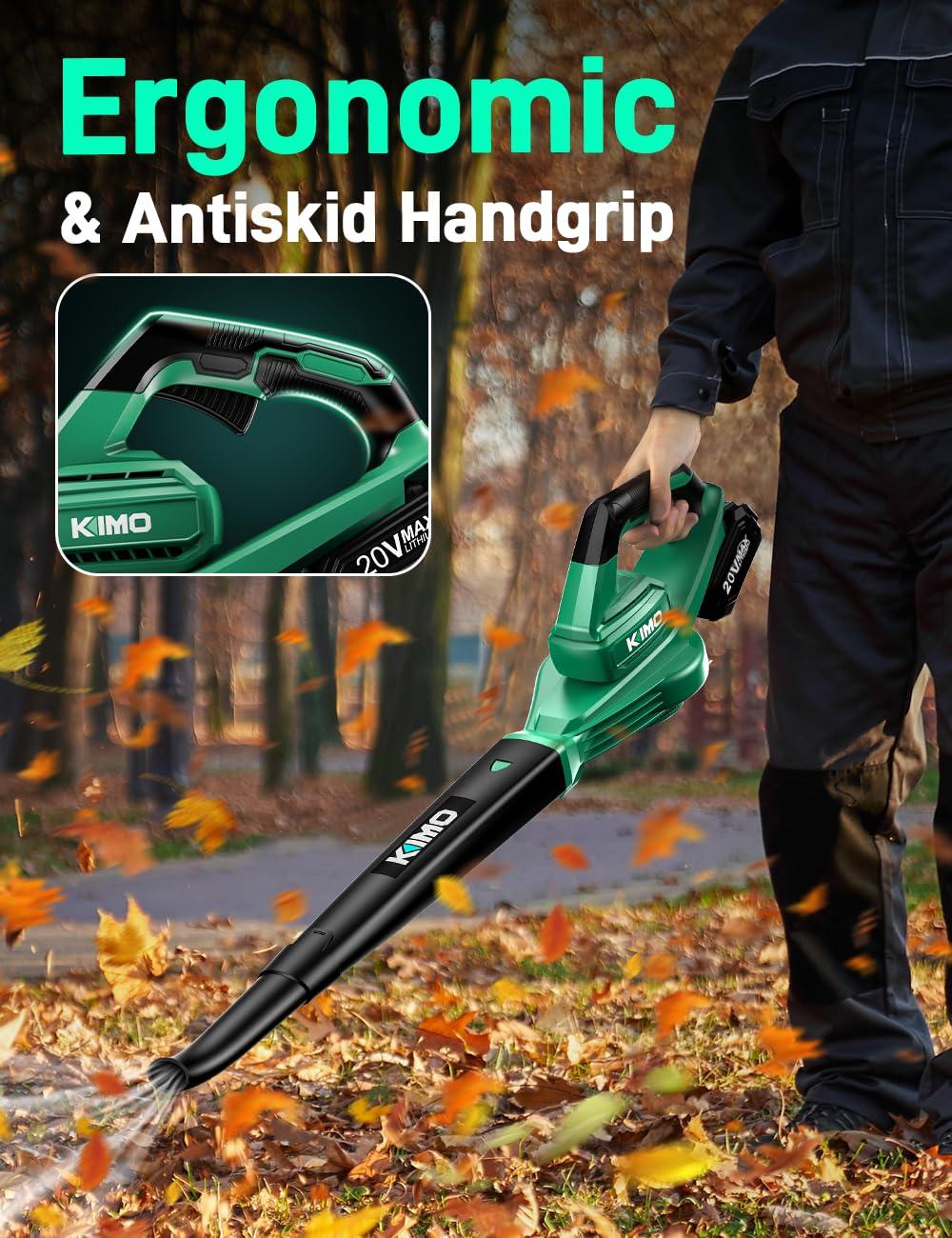 K I M O. Leaf Blower Cordless with Battery and Charger, 2000mAh Battery, Extension Tube, 200 CFM 170 MPH Lightweight Cordless Leaf Blower, Battery Operated Leaf Blowers for Lawn Care, Yard|Patio|House - Image 8