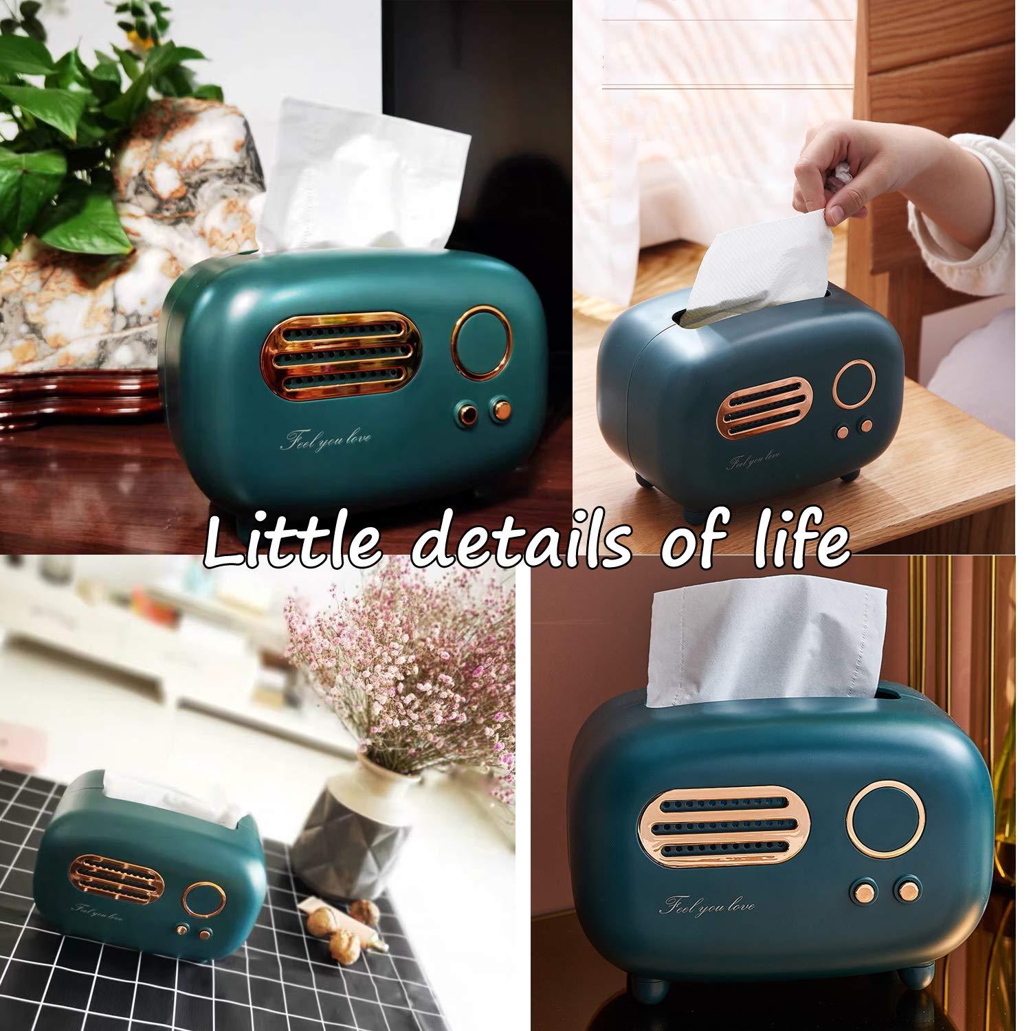 Retro Radio Shape Tissue Cover Box, Practical and Cute for Kitchen,Bathroom Vanity Countertops, Bedroom Dressers,Night Stands, Desks and Tables, Creative Gift (Retro Radio) - Image 6
