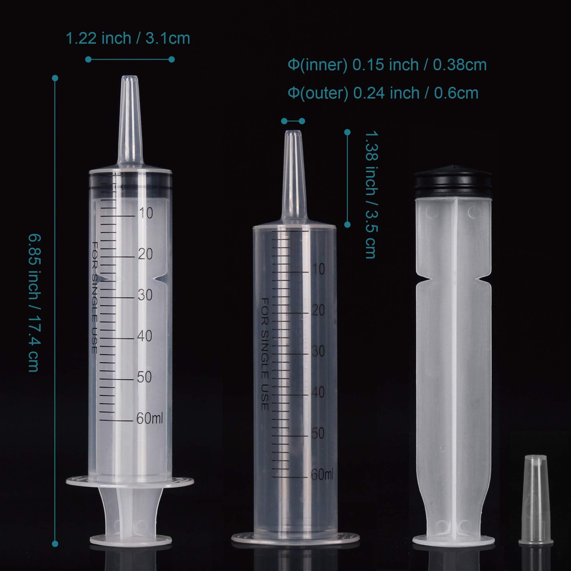 12Pack 60ml Syringe for Liquid - Large Plastic Syringes Without Needle for Jello Food Thick Liquids and Irrigation Water, Lip Gloss Filling, Feeding Dogs Meds, Measuring ( 12 Pack 60 ml / cc ) - Image 3