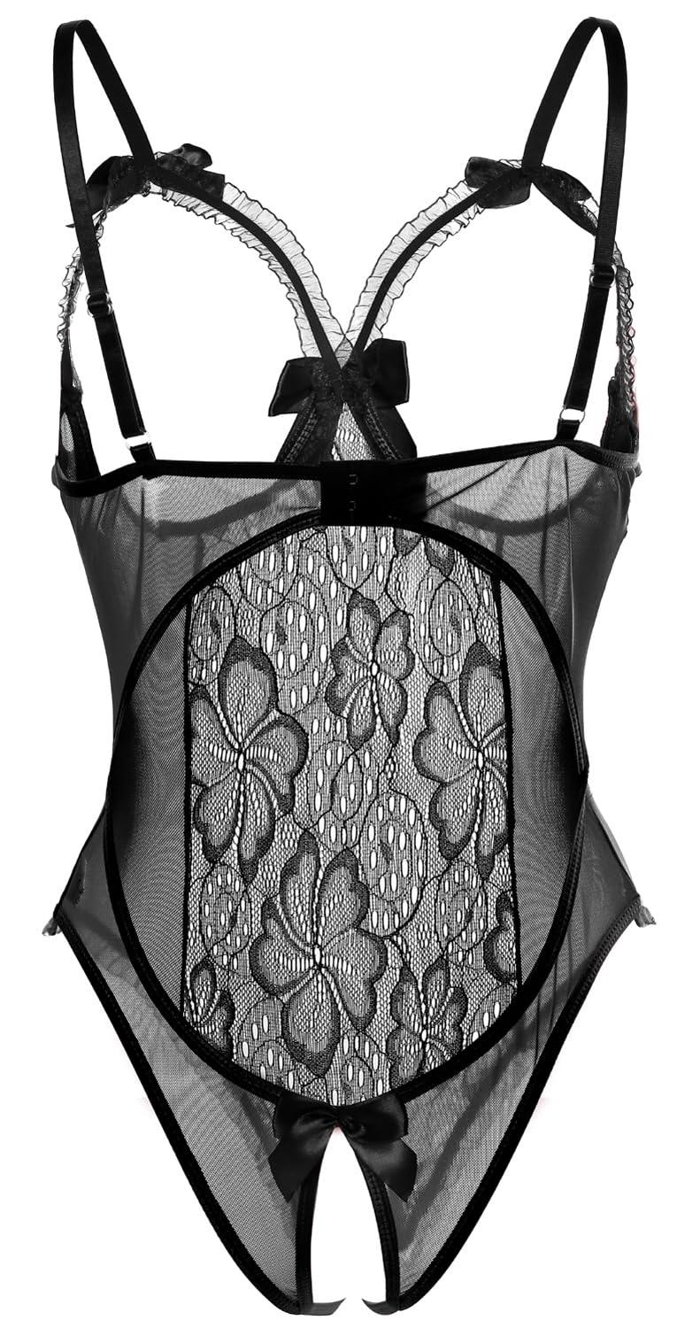 Lingerie for Women Sexy Teddy One-Piece Lace Babydoll Bodysuit Nightie Plus Size - Image 3