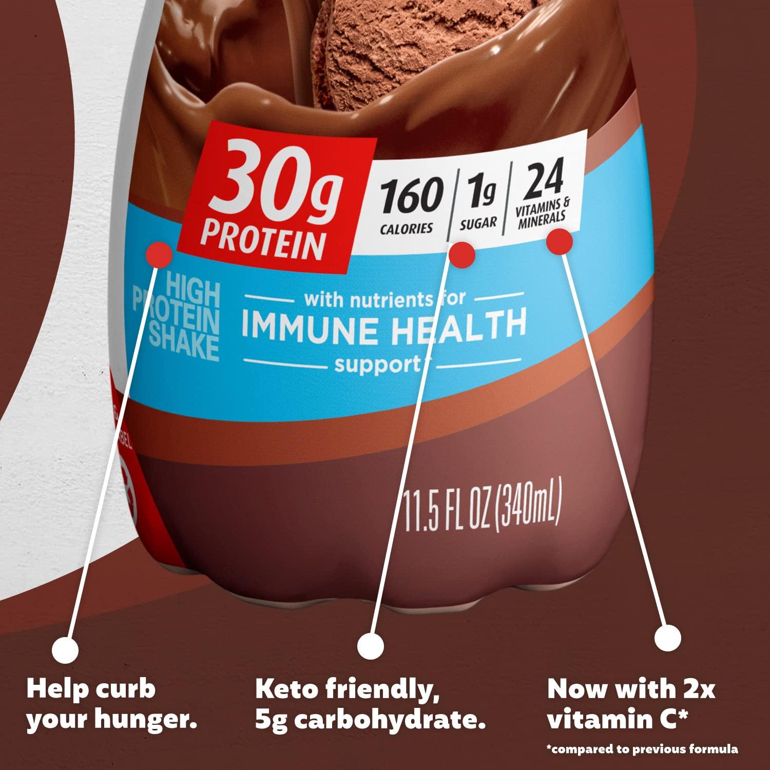 Premier Protein Shake, Chocolate, 30g Protein 1g Sugar 24 Vitamins Minerals Nutrients to Support Immune Health, 11.5 fl oz (Pack of 12) - Image 2