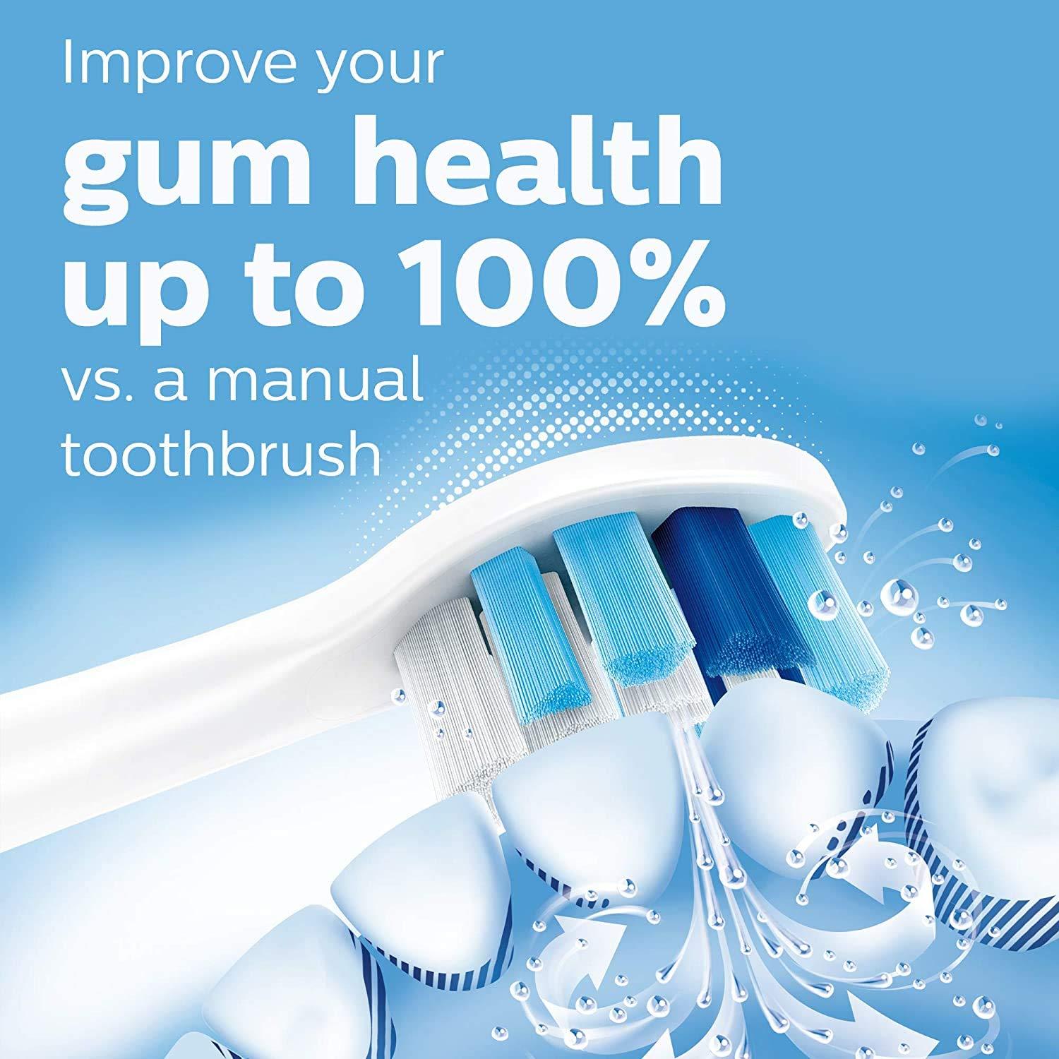 Philips Sonicare ProtectiveClean 5100 Rechargeable Electric Toothbrush, with Pressure Sensor, 3 Cleaning Modes, SmarTimer and QuadPacer, 14-Day Battery Life, Travel Case, Black, Model HX6850/60 - Image 2