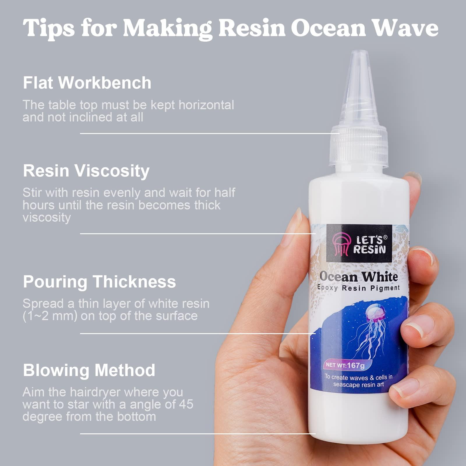 LET'S RESIN Ocean White Epoxy Resin Pigment 167g/5.89oz, High Concentrated Paste for Epoxy & UV Resin, UV Resistant Opaque Pigment for Creates Cells & Lacing, 3D Flower Coasters - Image 7