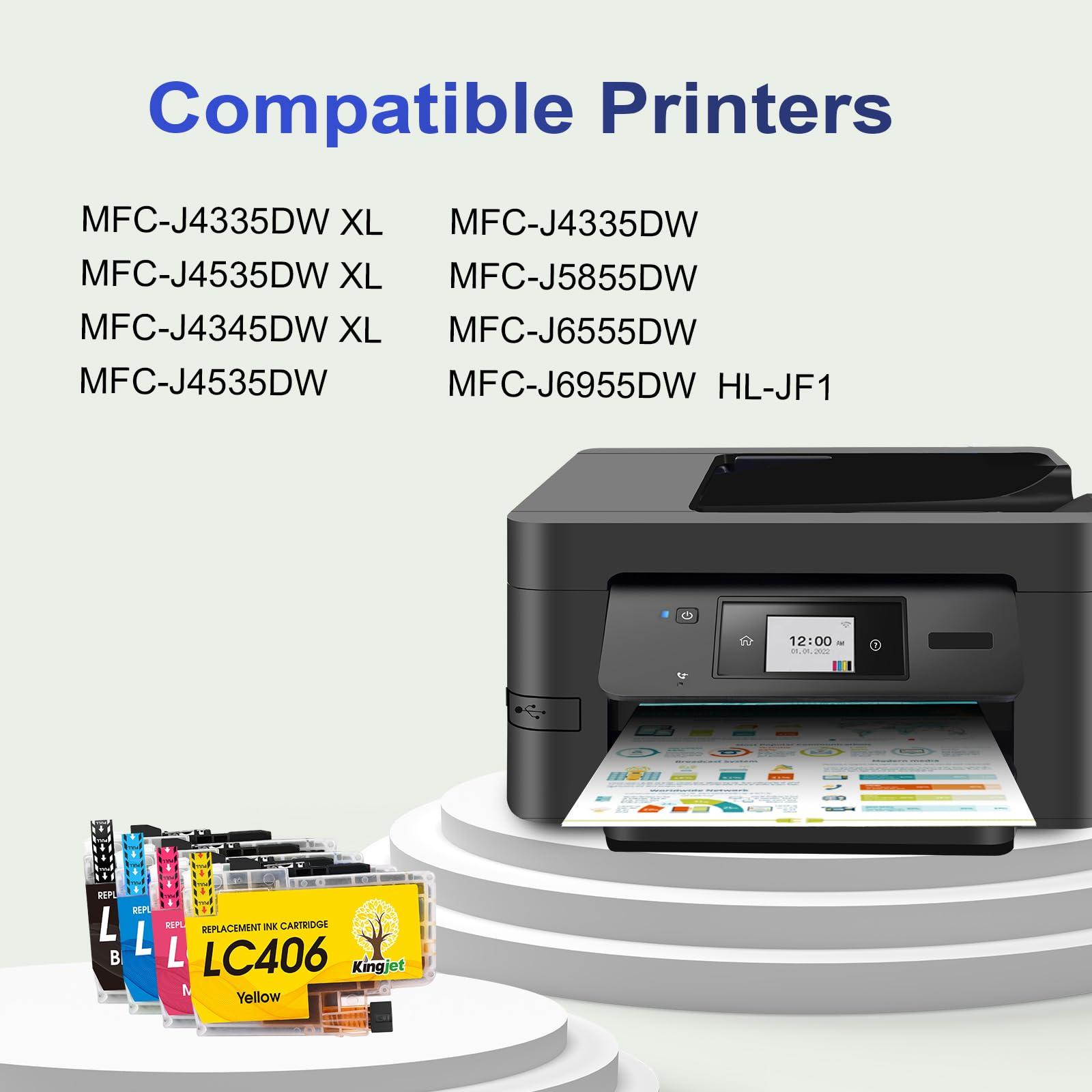 LC406 Ink Cartridges Replacement for Brother LC406 Ink Cartridges LC406XL LC 406 XL Compatible with Brother MFC-J4335DW MFC-J4345DW MFC-J4535DW MFC-J5855DW Printer,4 Pack - Image 2