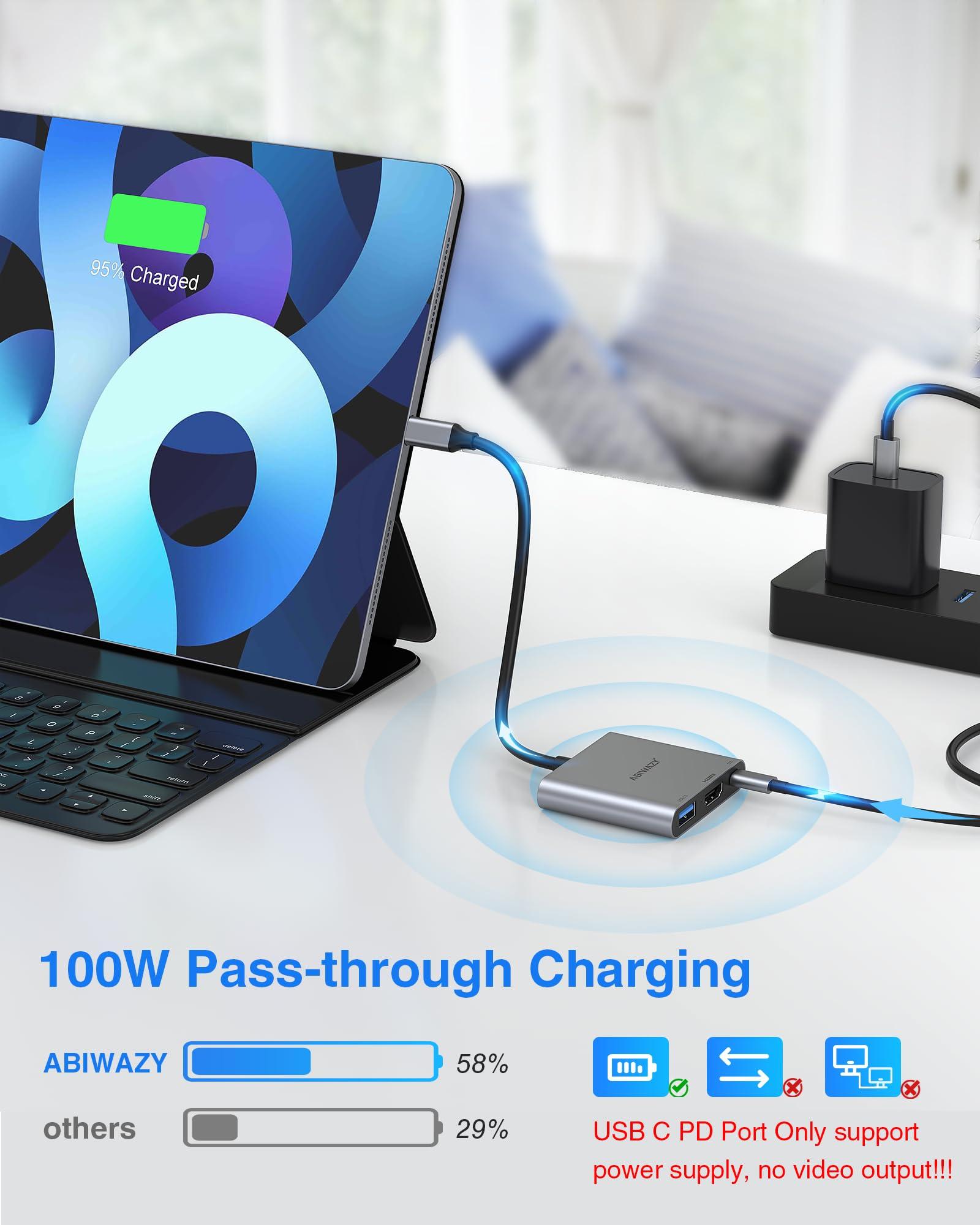 USB C to HDMI Multiport Adapter with 4K HDMI Output,Type-C Hub Converter to 4K HDMI USB 3.0 PD Charging Port,USB-C Digital AV Multiport Adapter for MacBook Pro/air,iPad Pro &More USBC Devices(Grey) - Image 5