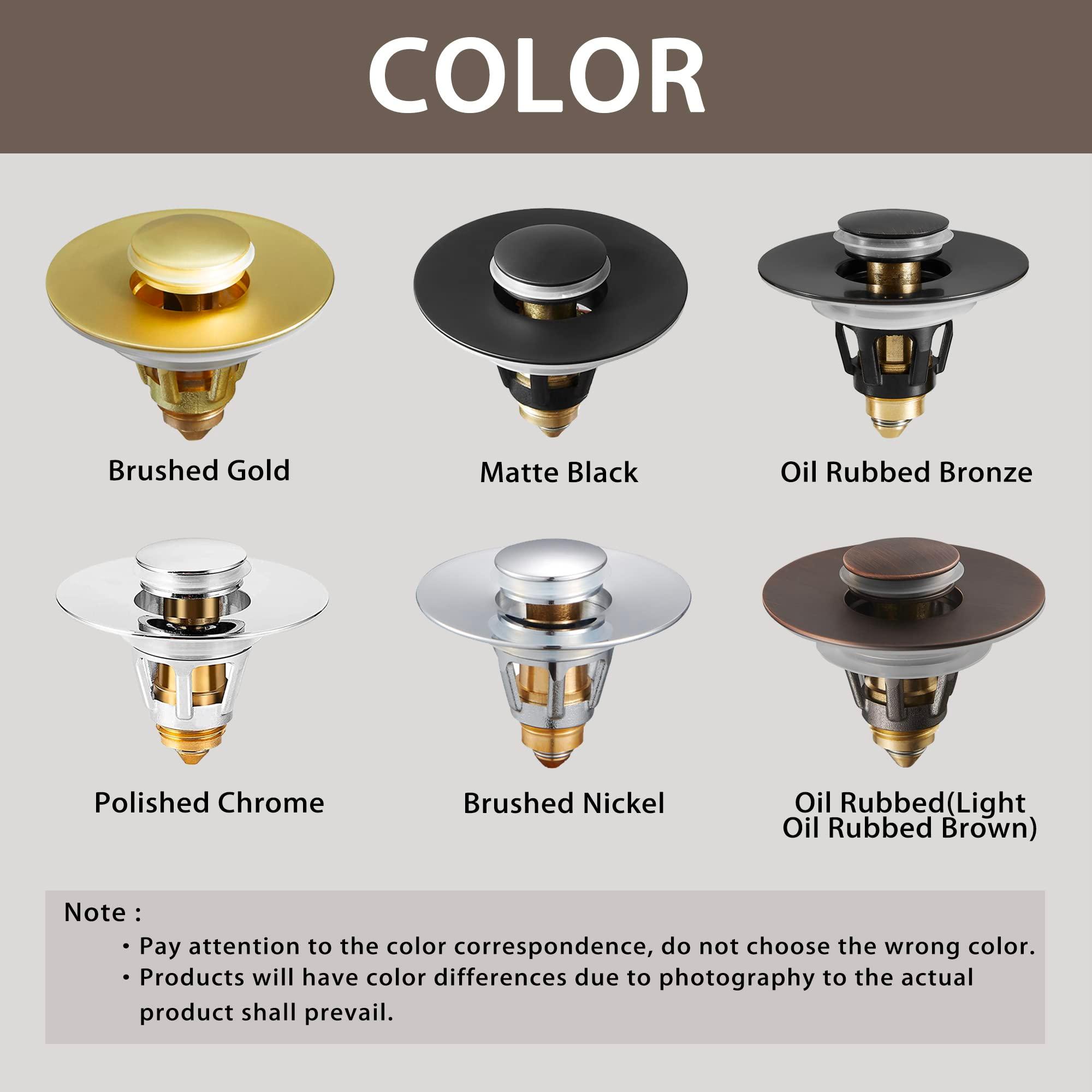 Fransiton Bathroom Sink Stopper, 1.1-1.77 Inch Basin Pop Up Sink Drain Stopper, Anti Clogging Drain Plug with Detachable Hair Catcher, Dark Bronze - Image 6