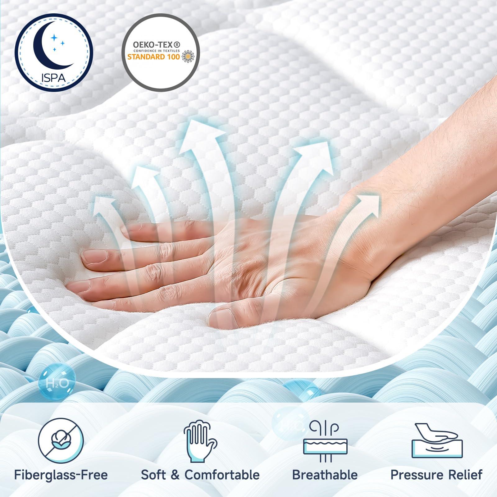 SIMARTH King Mattress, 12 Inch King Size Hybrid Mattresses in a Box Upgrade Strengthen, Gel Memory Foam King Mattress Made of Individually Pocketed Springs for Support & Pressure Relief, Medium Firm - Image 3