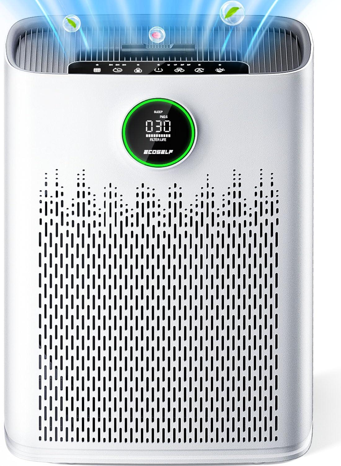 Air Purifiers for Home Large Room, with Smart Mode, Cover Up to 2200 Ft², PM2.5 Air Quality Display, 22dB Sleep Mode, Aromatherapy with 2X-Purification & 360°Air Outlet, HAP603, Bright White