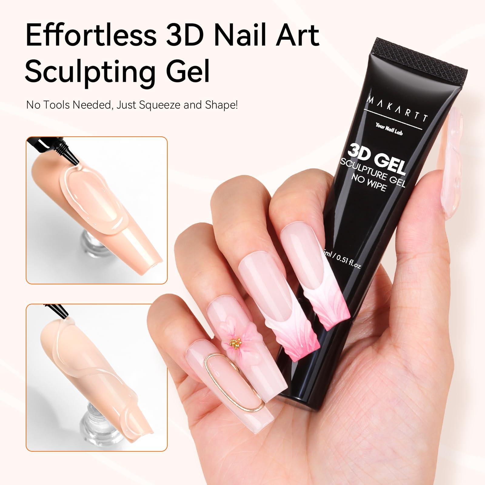 Makartt 3D Nail Gel Nail Art - Sculpting Gel Nail Glue 15g No Wipe Clear Gel Polish for Nail Designs DIY Nail Art for Drawing, Molding, Sculpture and Decoration - Image 4