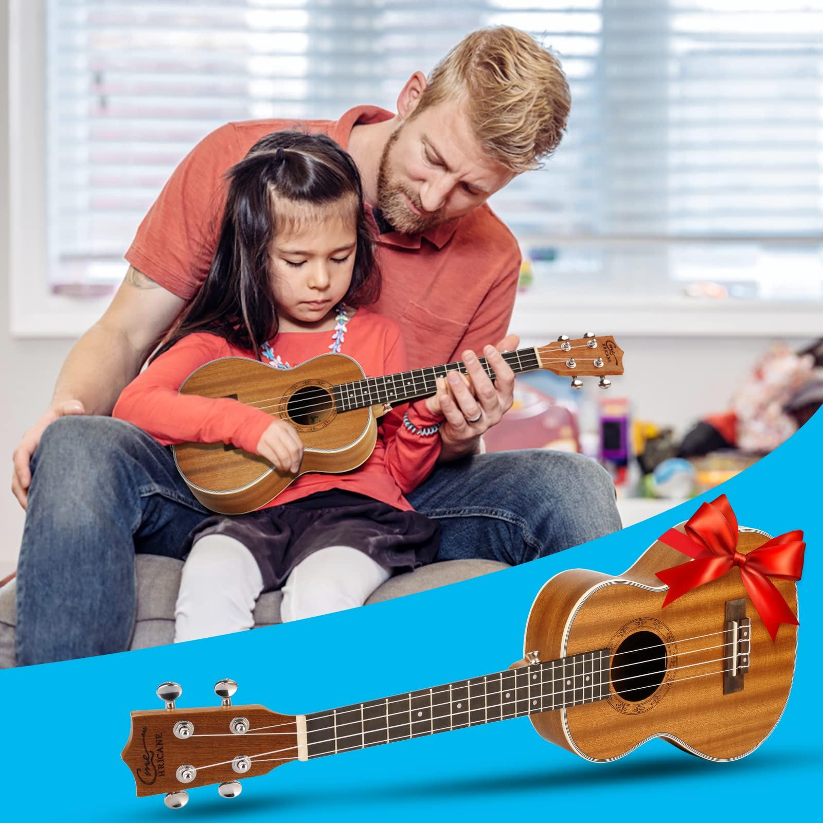 Hricane Concert Ukulele 23 inch UKS-2, 4 Strings Ukeleles For Beginners, Sapele Hawaiian Ukele with Ukulele Case and Ukele String Set - Image 9