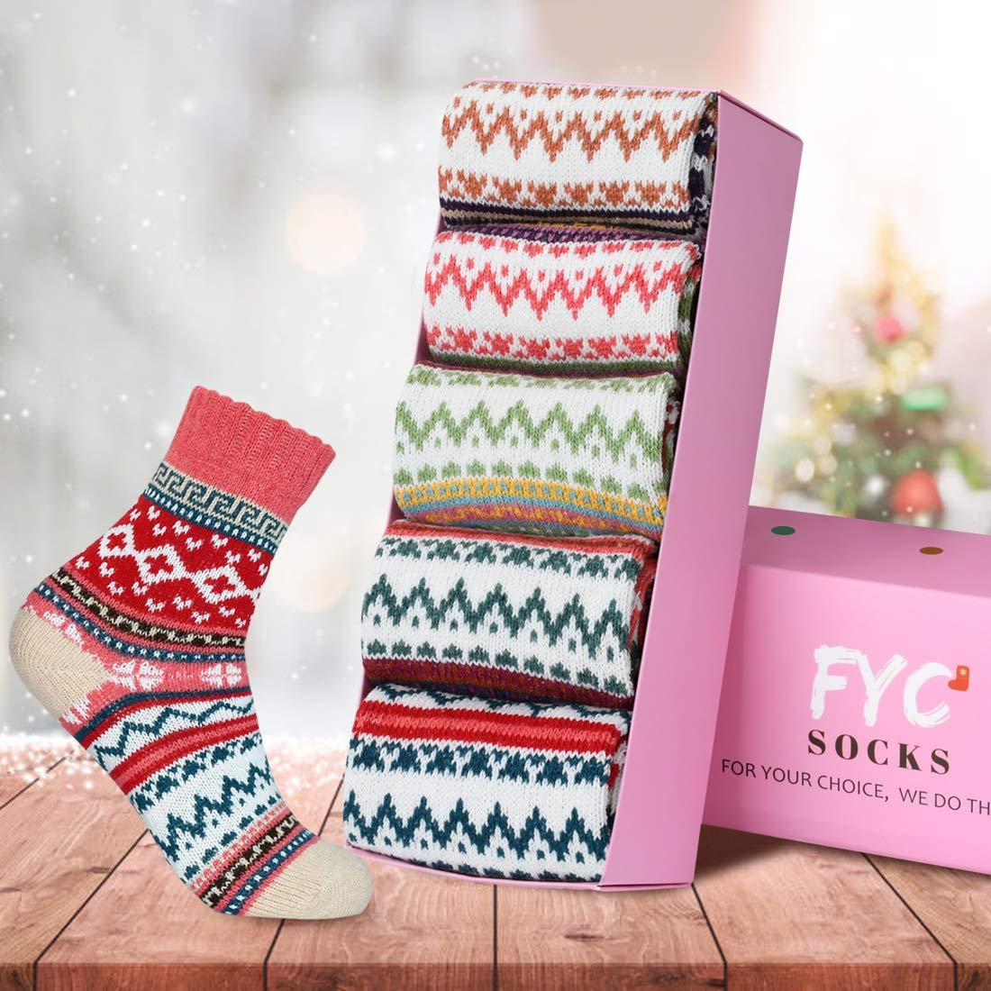 FYC Women's Winter Socks - Warm Thick Soft Wool Cozy Crew Socks - Christmas Stocking Stuffers and Gifts - Image 2