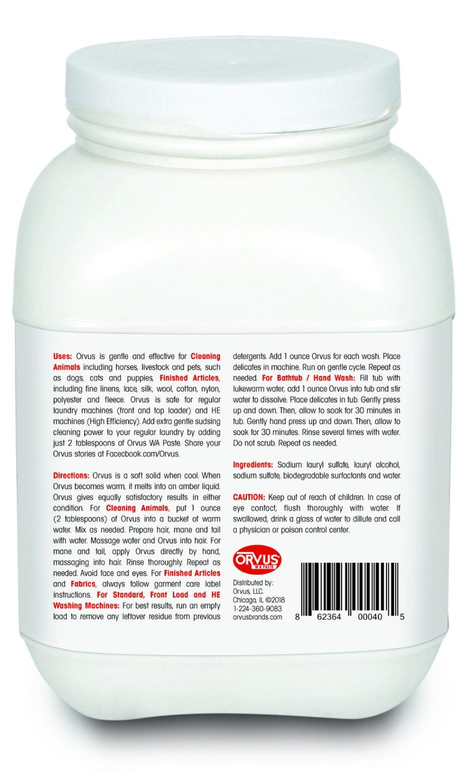 Orvus WA Paste Cleaner - 120oz.- Horse, Livestock and Dog Shampoo - Quilt, Fine Linen Detergent/Cleaner - Image 4