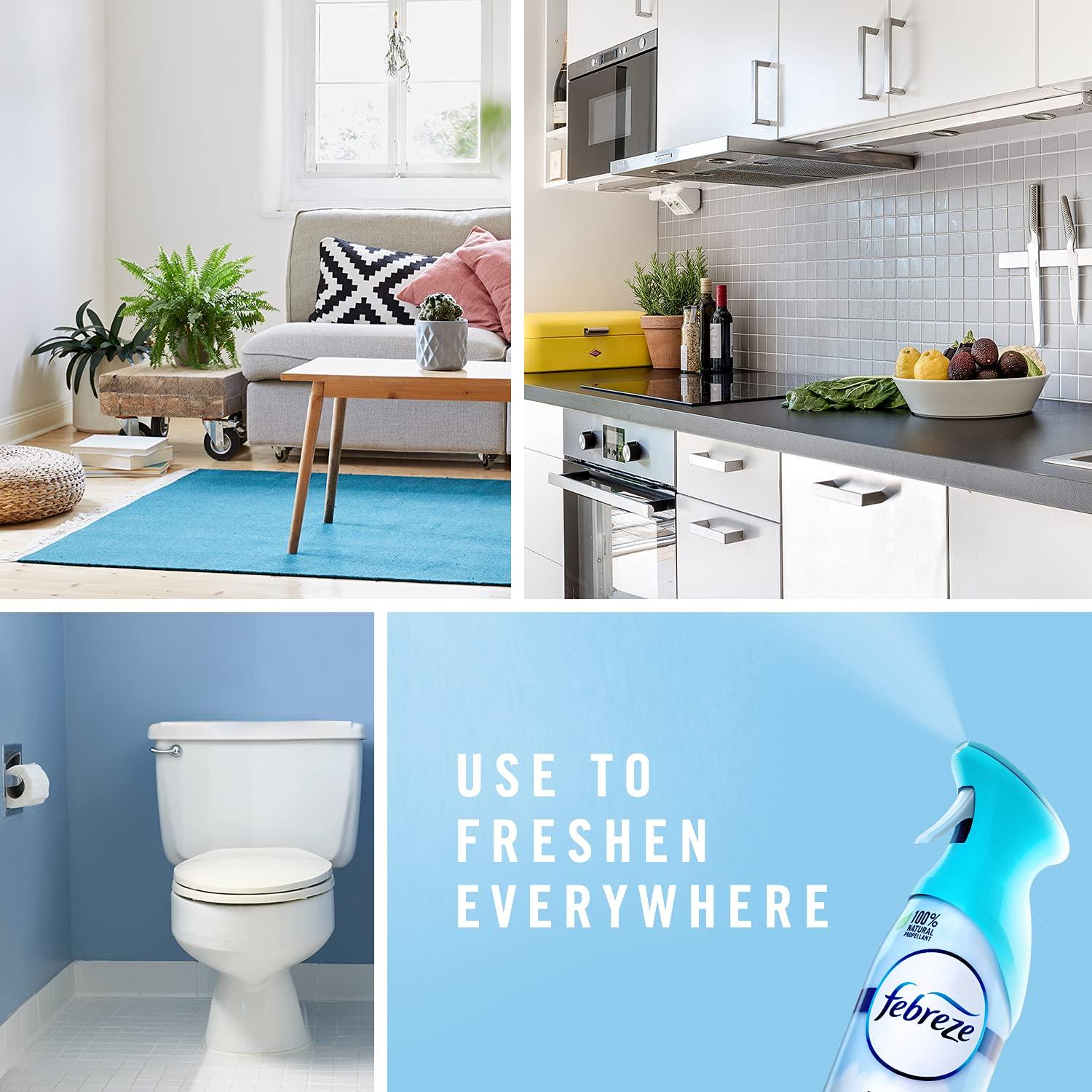Febreze Air Mist Air Freshener Spray, Odor-Fighting Room Spray, Air Fresheners for Home and Bathroom and Kitchen, Aerosol Can, Heavy Duty Crisp Clean Scent, 8.8oz, 3 Count - Image 2