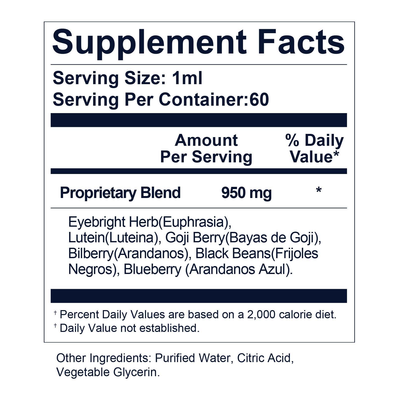 IHW 60ml Eyebright Herb Drops for Eye Health, Eye Fatigue & Dry Eye Support Herbal Supplements W/Euphrasia officinalis Bilberry Goji Leaves Blueberry Extract, Organic Eye Drops for Sight Care - Image 2