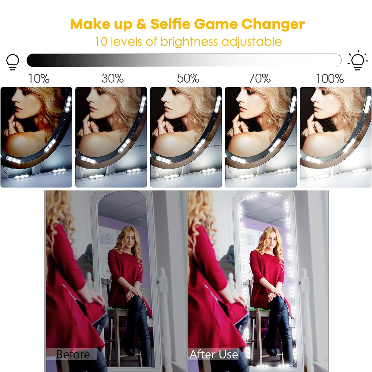 DLOMT Vanity Lights for Mirror LED Makeup Light Strip with 3 Color Temperature Lighting Modes and Dimmable Stick on Vanity Bathroom Mirror,Ultra Bright (Mirror Not Included) - Image 3