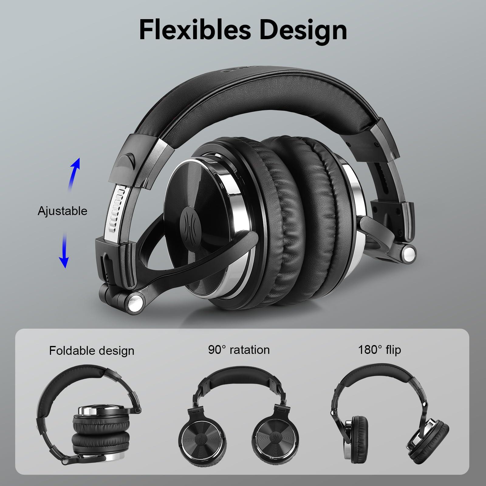OneOdio Wired Over Ear Headphones Hi-Res Studio Monitor & Mixing DJ Stereo Headsets with 50mm Drivers and 1/4 to 3.5mm Jack for AMP Computer Recording Podcast Keyboard Guitar Laptop - Black - Image 8