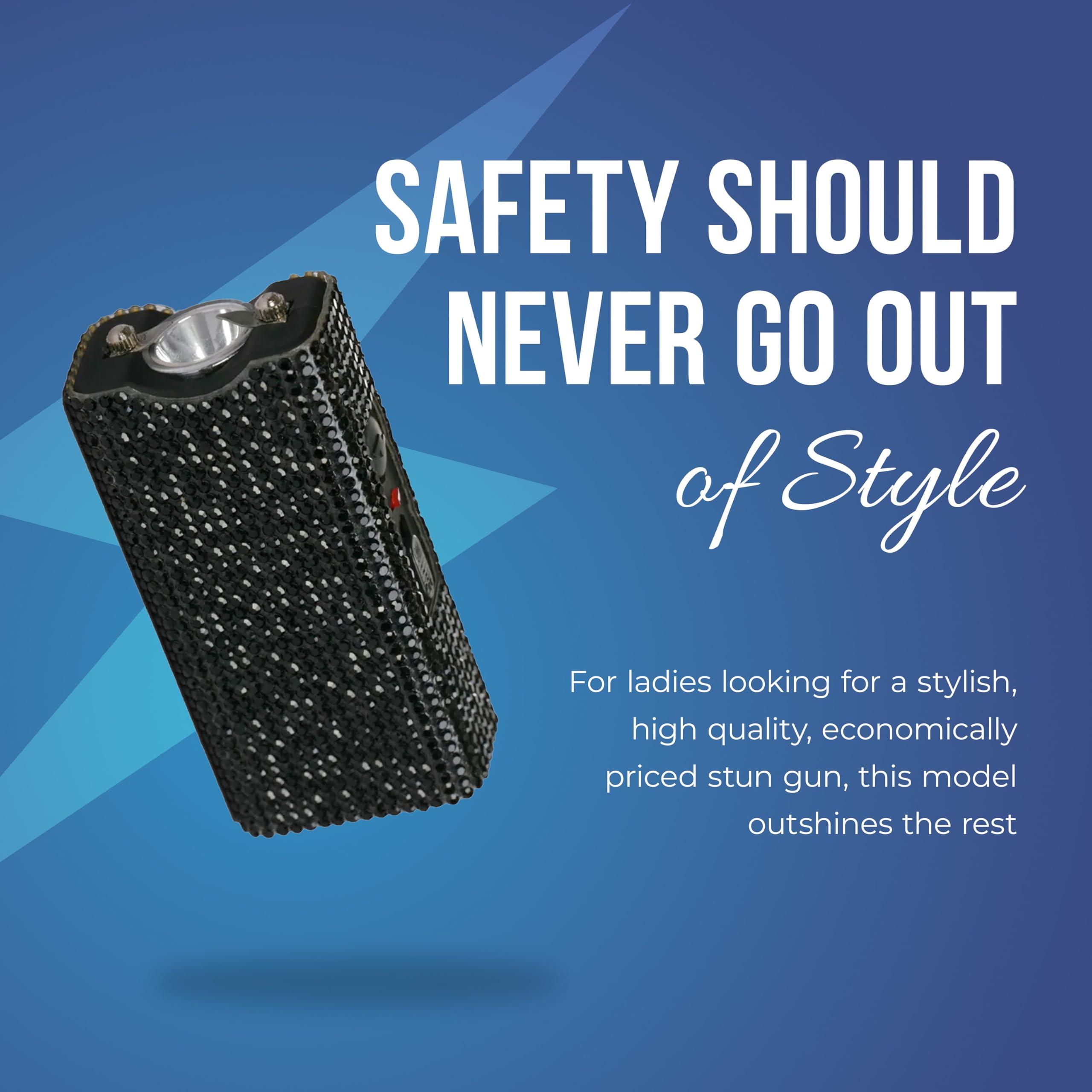 Streetwise Rhinestun Keychain Stun Gun – Compact Rechargeable Stun Gun Flashlight with Rhinestone Grip, Holster, and Keyring for Women’s Self Defense and Personal Protection - Image 5