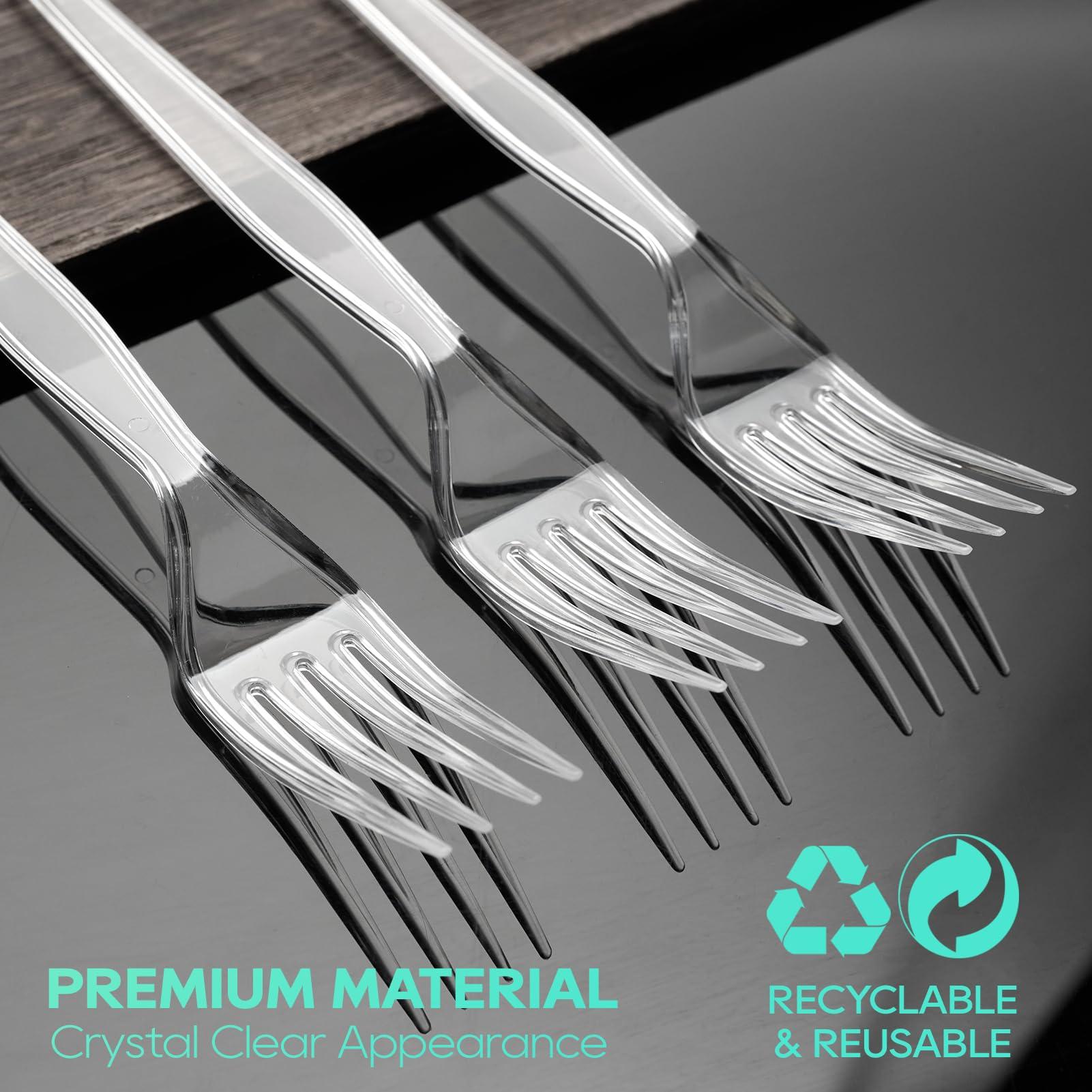 FOCUSLINE 360 Count Clear Plastic Forks Heavy Duty, Solid and Durable Premium Disposable Forks Bulk, Suitable for Catering, Parties, Events and Everyday Use - Image 6