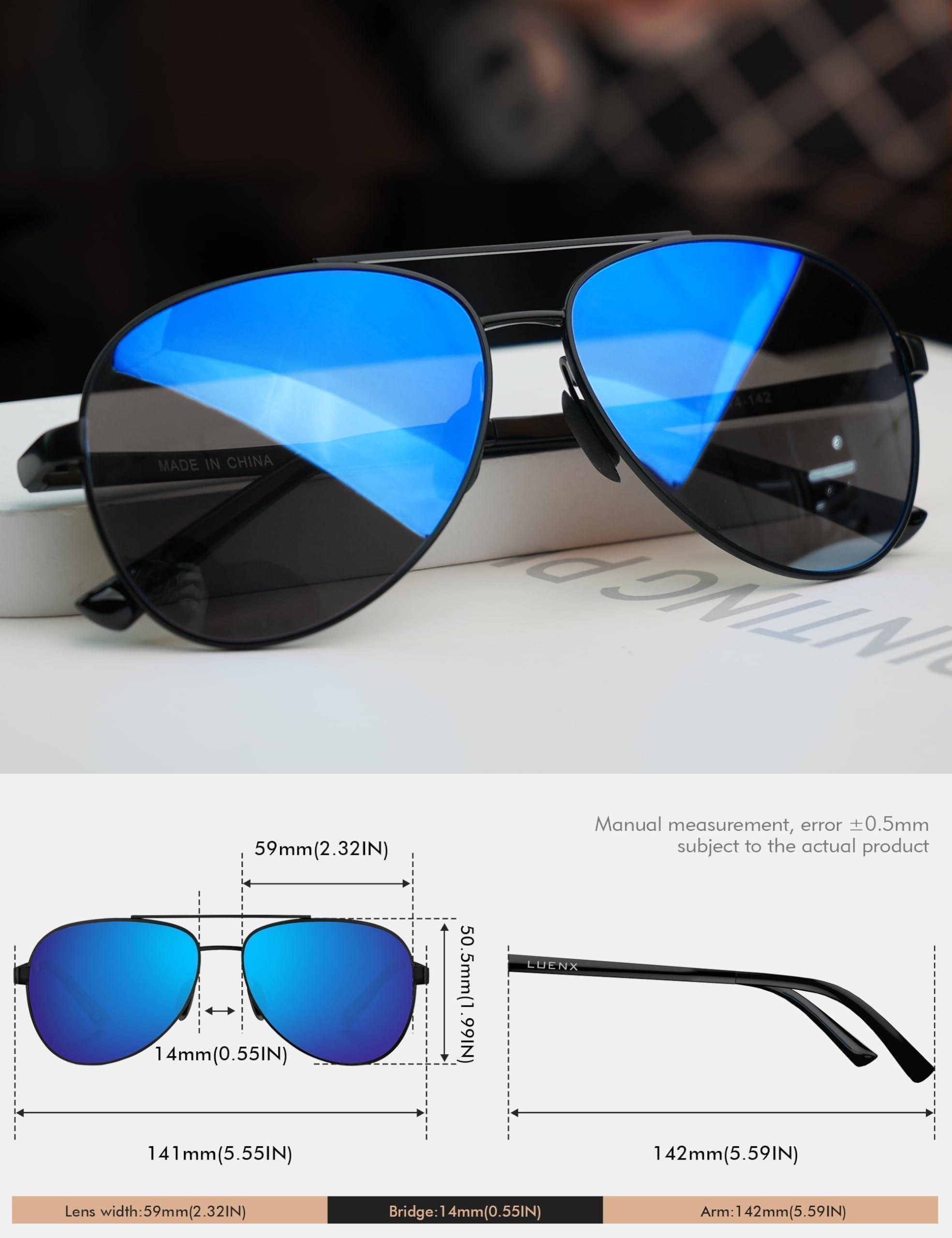 LUENX Aviator Sunglasses for Men Women Polarized - UV400 Protection, Stylish Shades, Driving, Outdoor Activities - Image 2