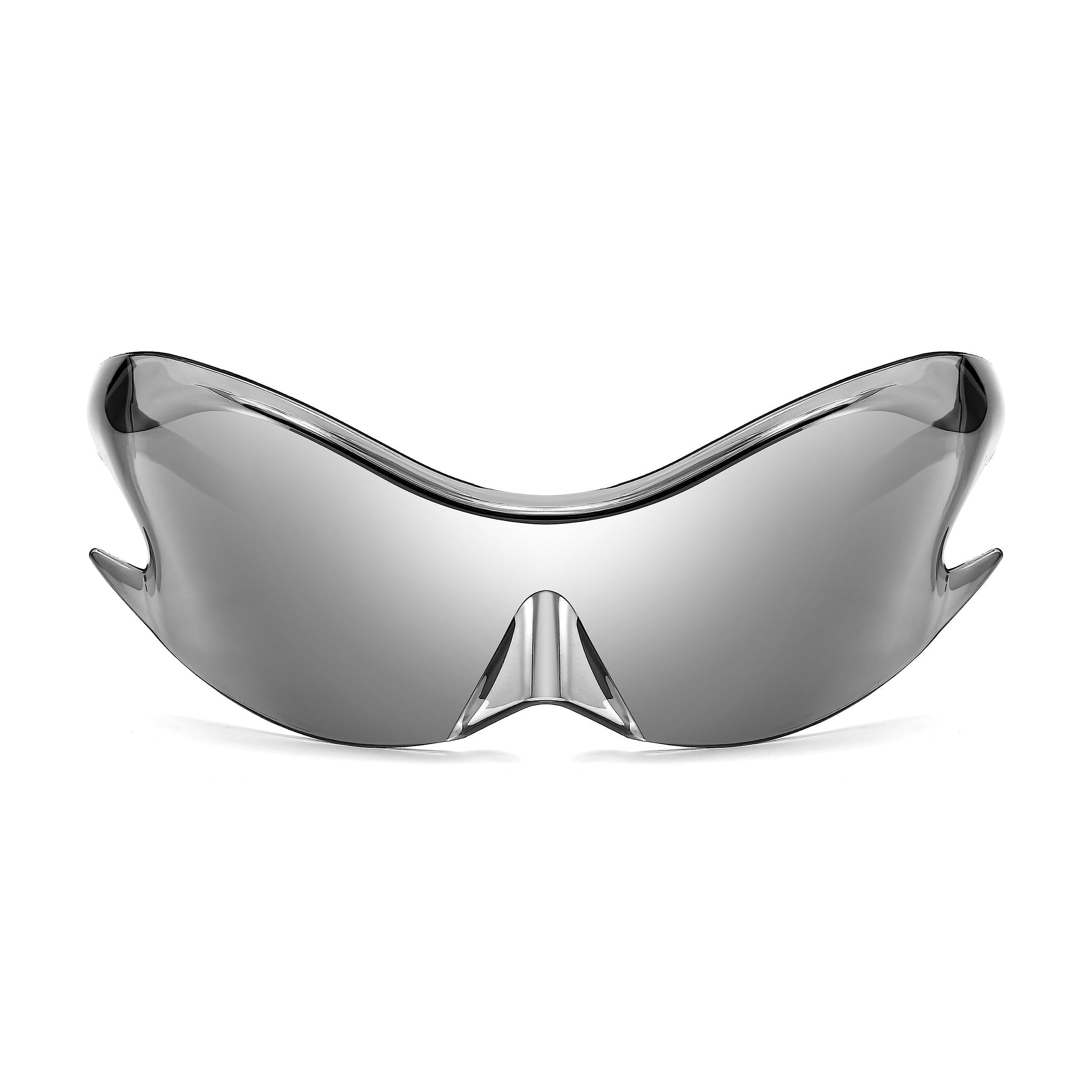 FEISEDY Futuristic Sunglasses, Fashion Alien Y2K Wrap Around for Women Men B4135 - Image 2