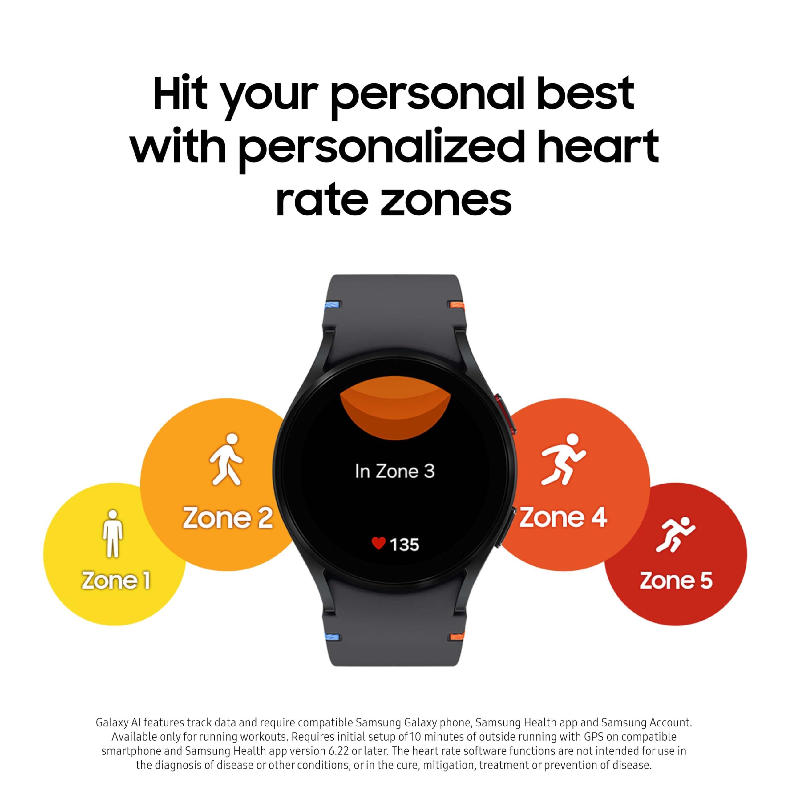 SAMSUNG Galaxy Watch FE 40mm Bluetooth AI Smartwatch w/Fitness Tracking, BIA Sensor, Personalized HR Zones, Heart Rate Tracker, Sleep Monitor, 2024, Silver [US Version, 1Yr Manufacturer Warranty] - Image 4