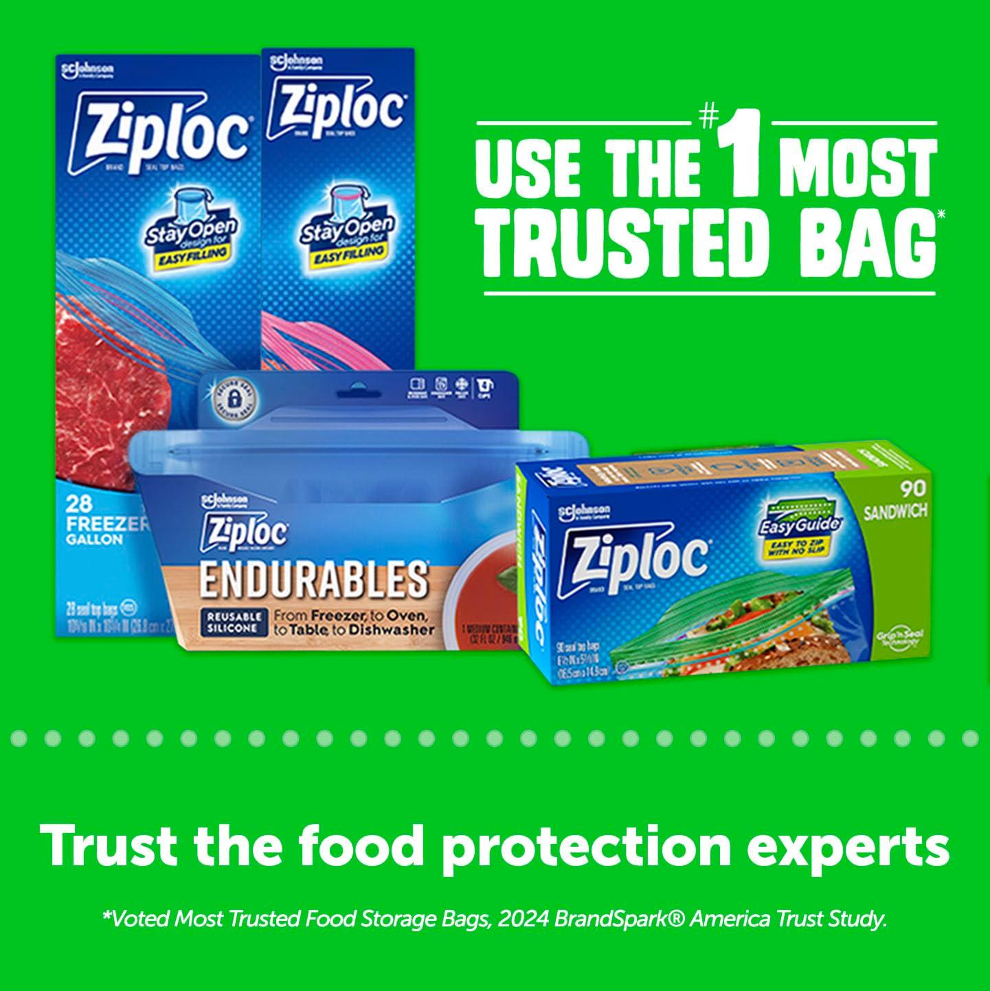 Ziploc Sandwich and Snack Bags, Storage Bags for On the Go Freshness, Grip 'n Seal Technology for Easier Grip, Open, and Close, 90 Count - Image 5